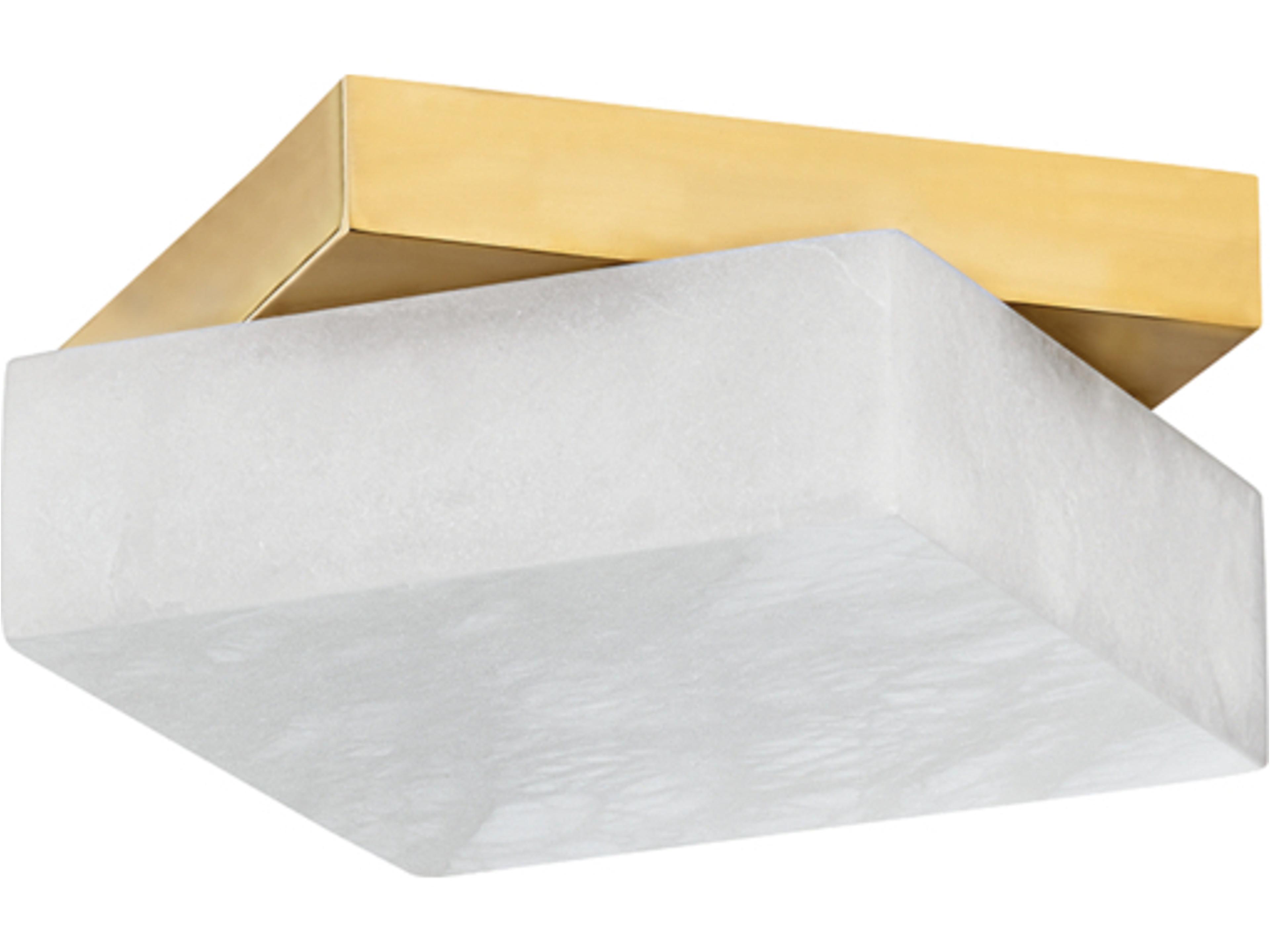 Brockton 1-Light Aged Brass White LED Flush Mount