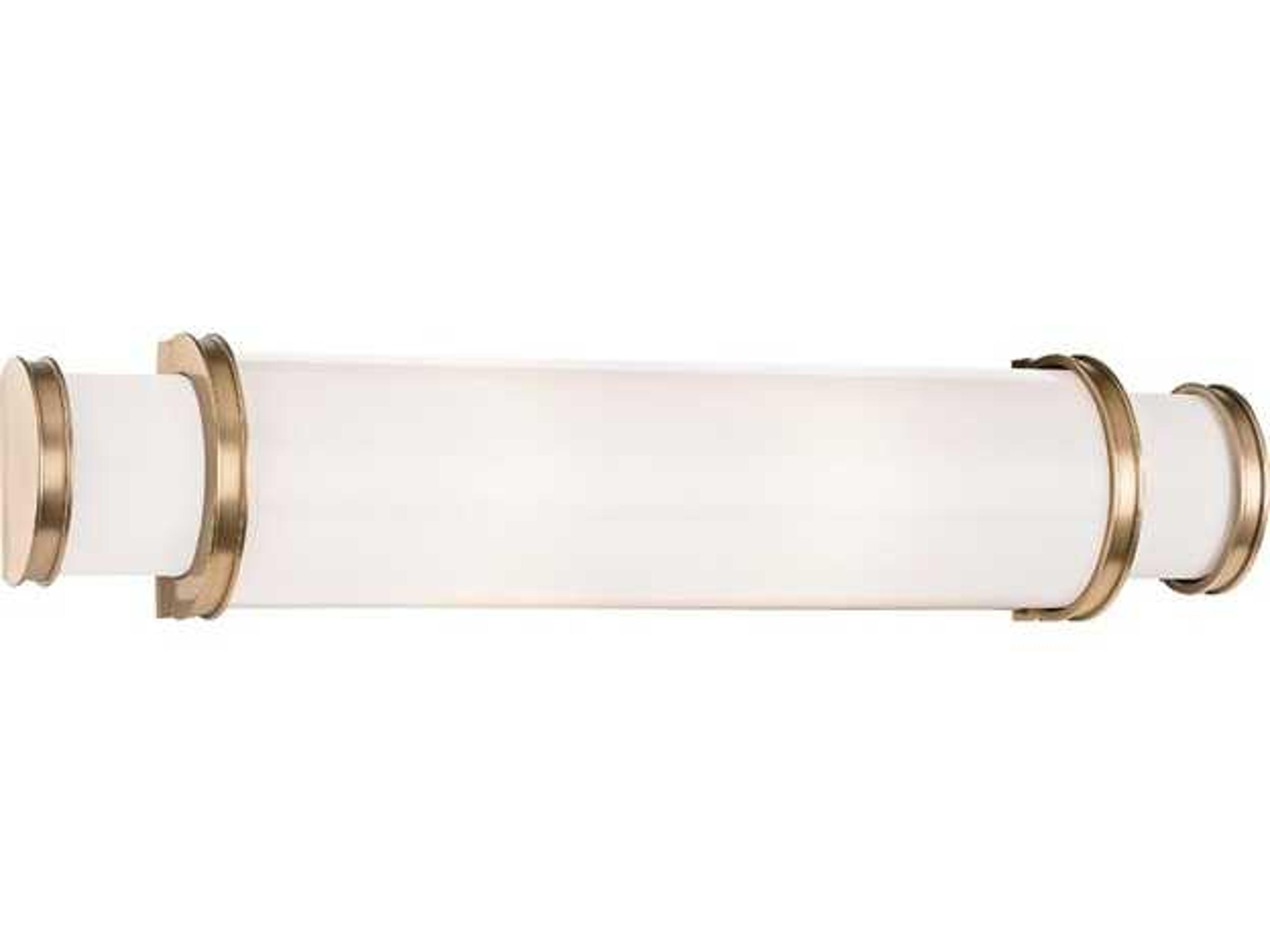 Hudson Valley Malcolm 1-Light Aged Brass White Glass LED Vanity Light