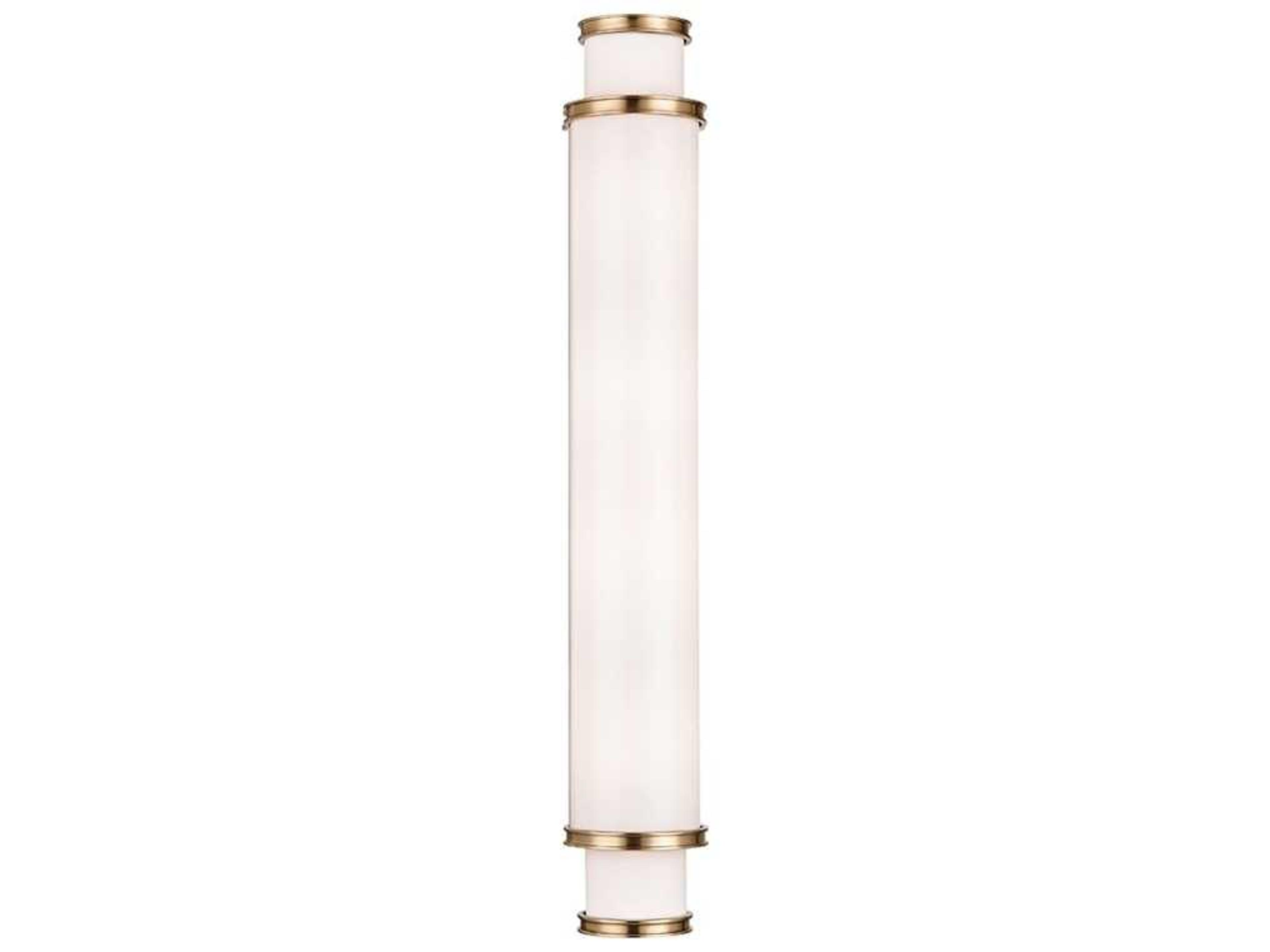 Hudson Valley Malcolm 1-Light Aged Brass White Glass LED Vanity Light