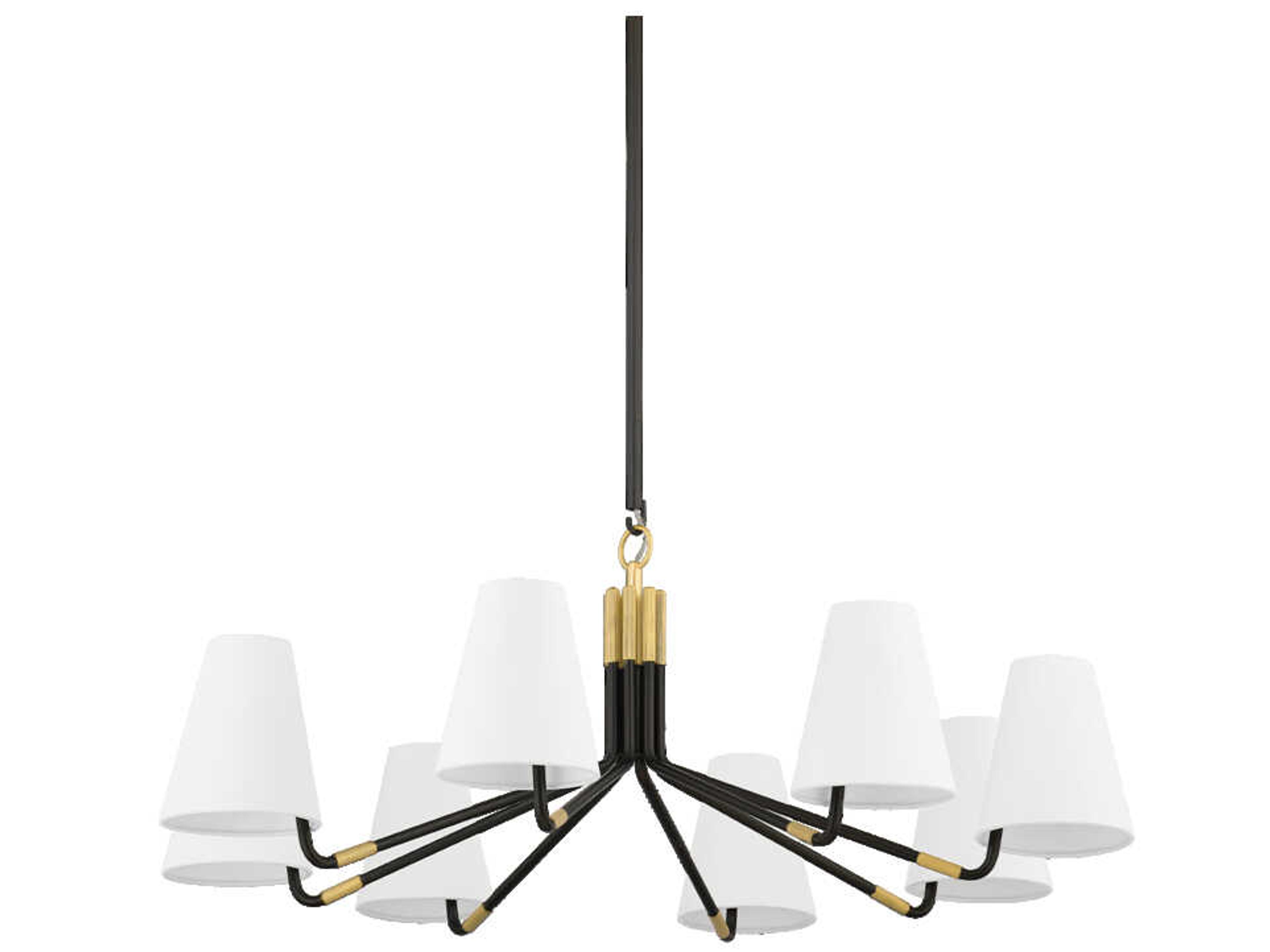 Stanwyck 8-Light Aged Brass Distressed Bronze Chandelier