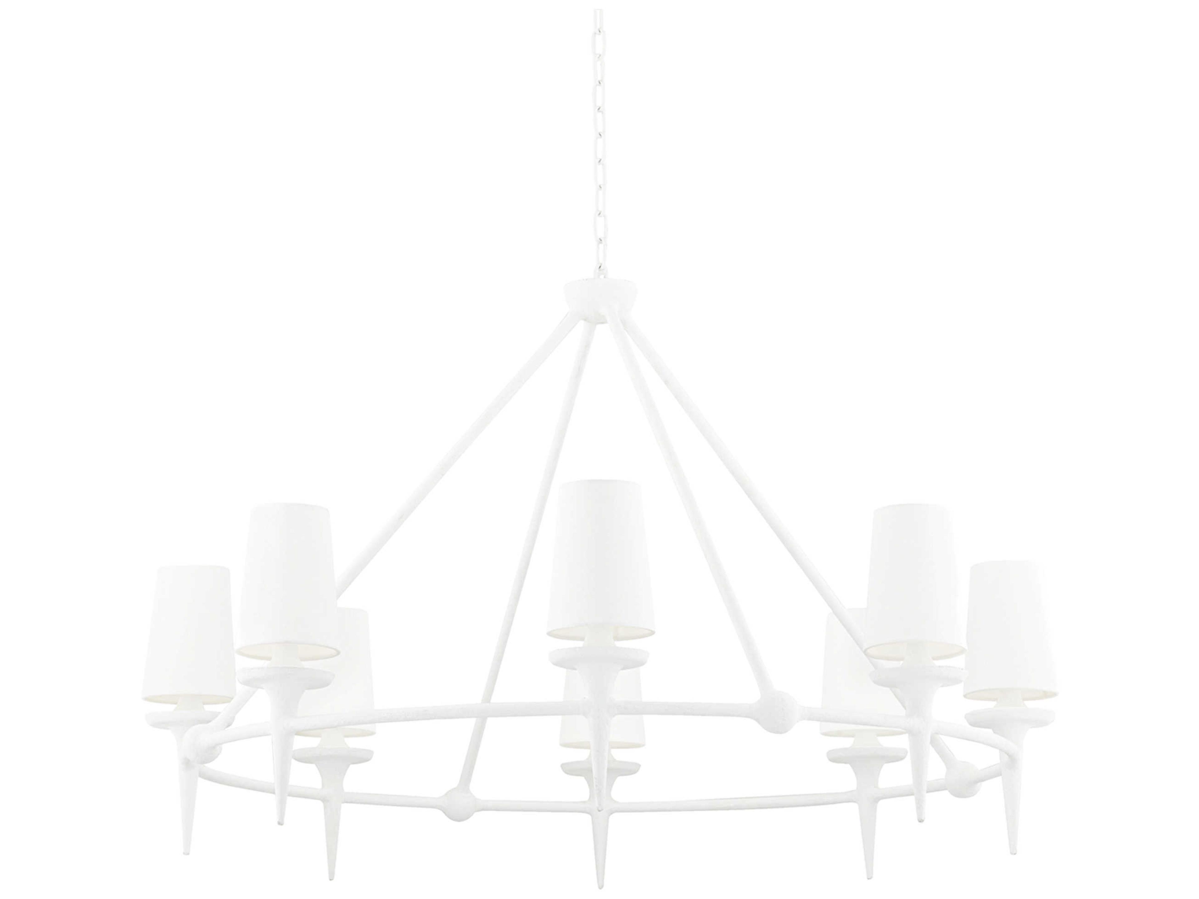 Torch 8-Light White Plaster Chandelier