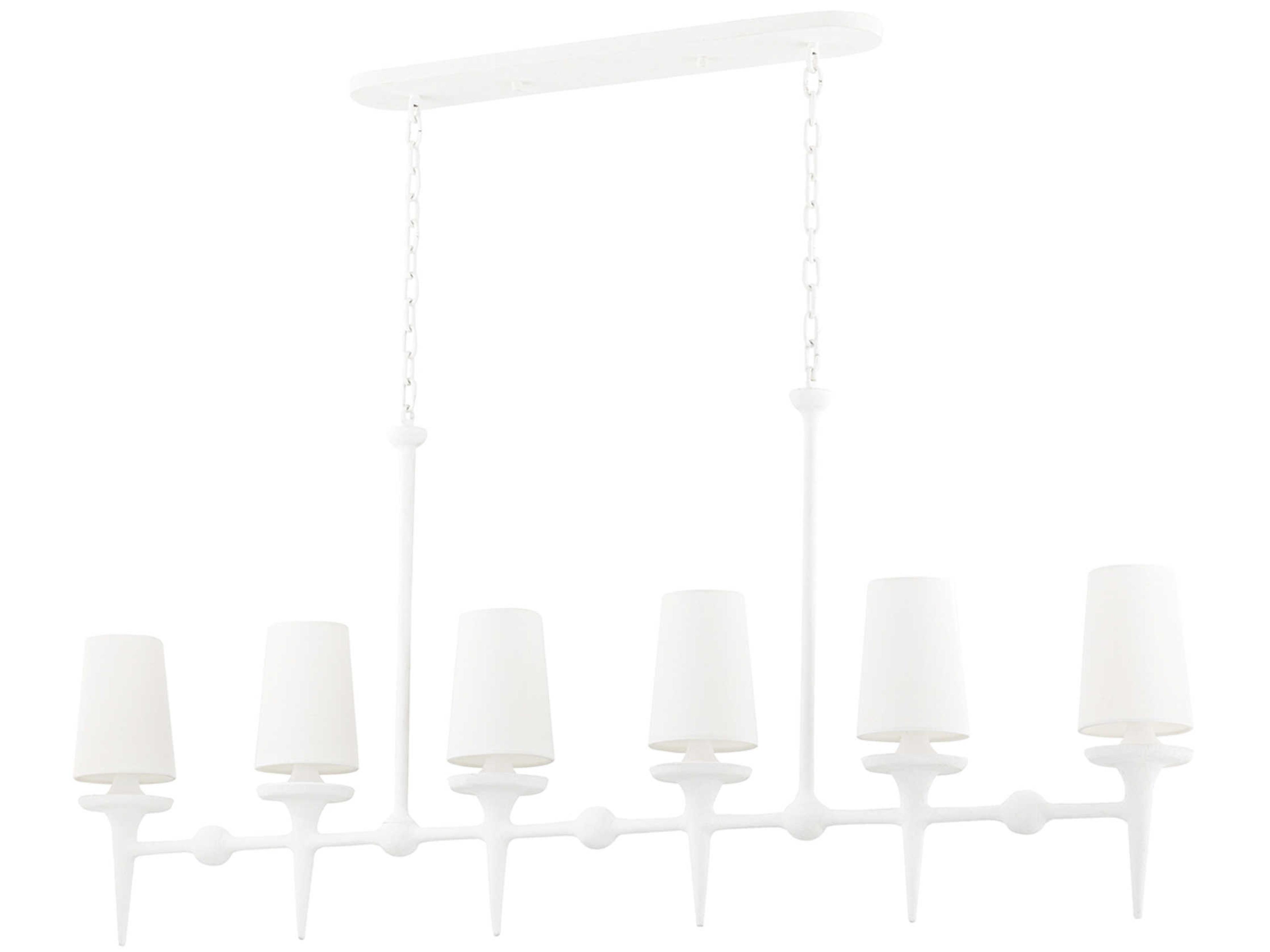 Torch 6-Light White Plaster Island Pendant