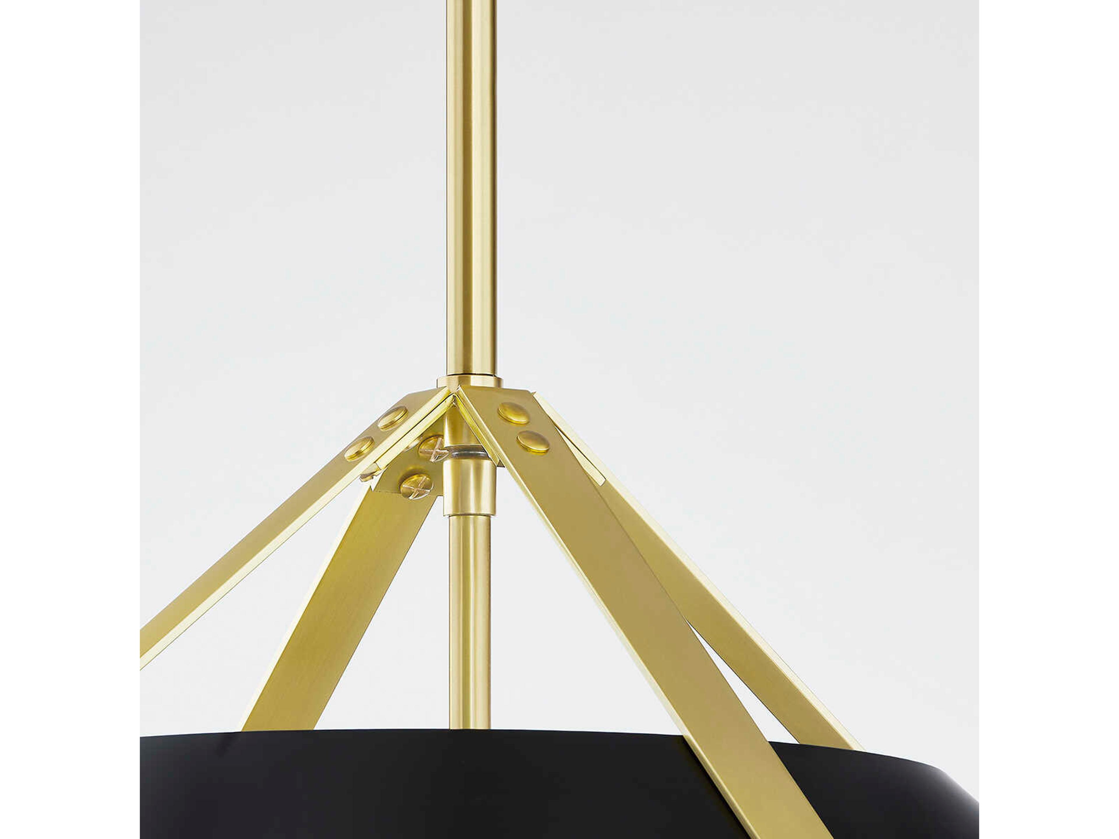 Hudson Valley Raymond 4-Light Aged Brass Soft Black Pendant