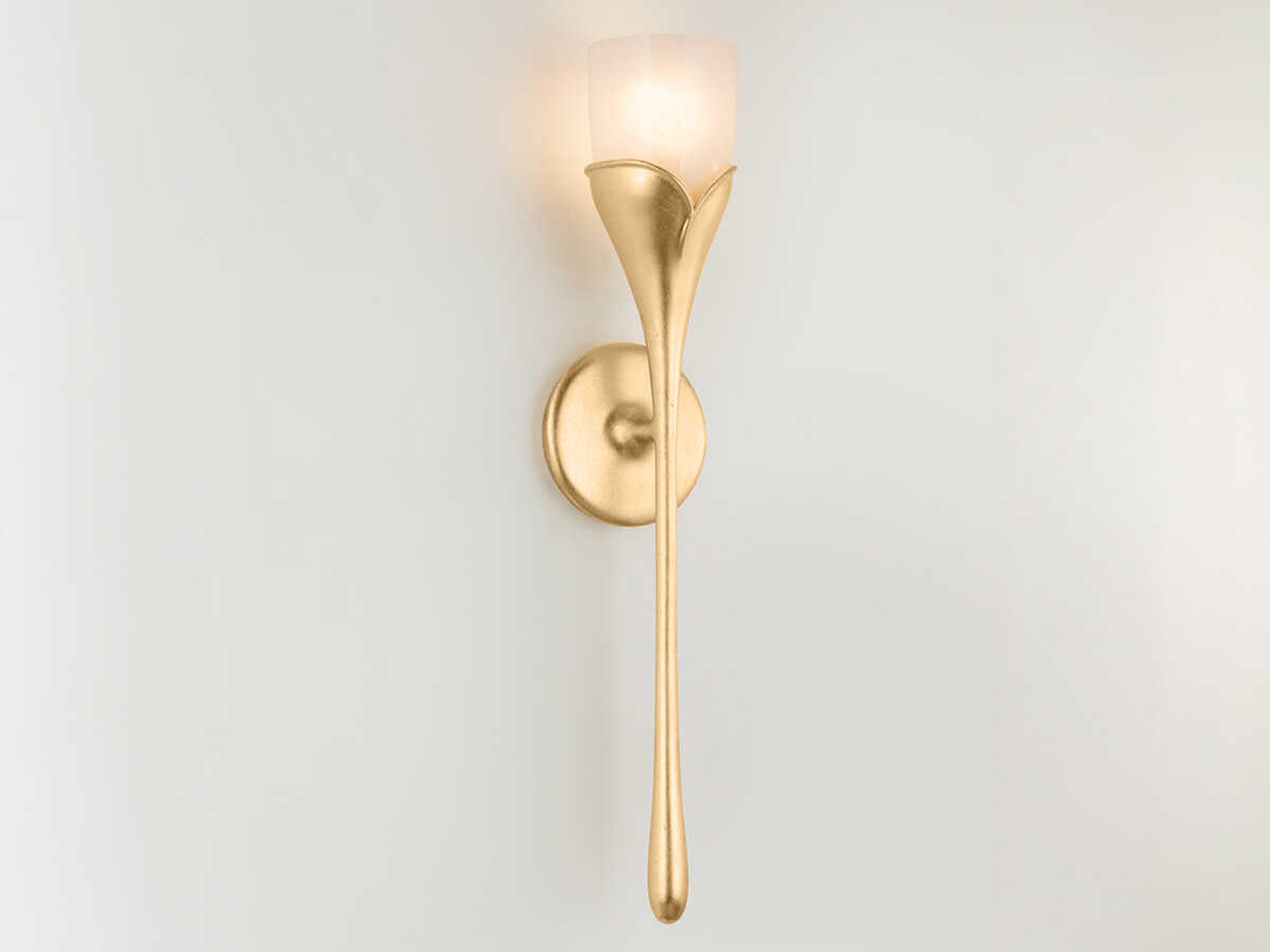 Hudson Valley Bellerose 1-Light Vintage Gold Leaf Wall Sconce