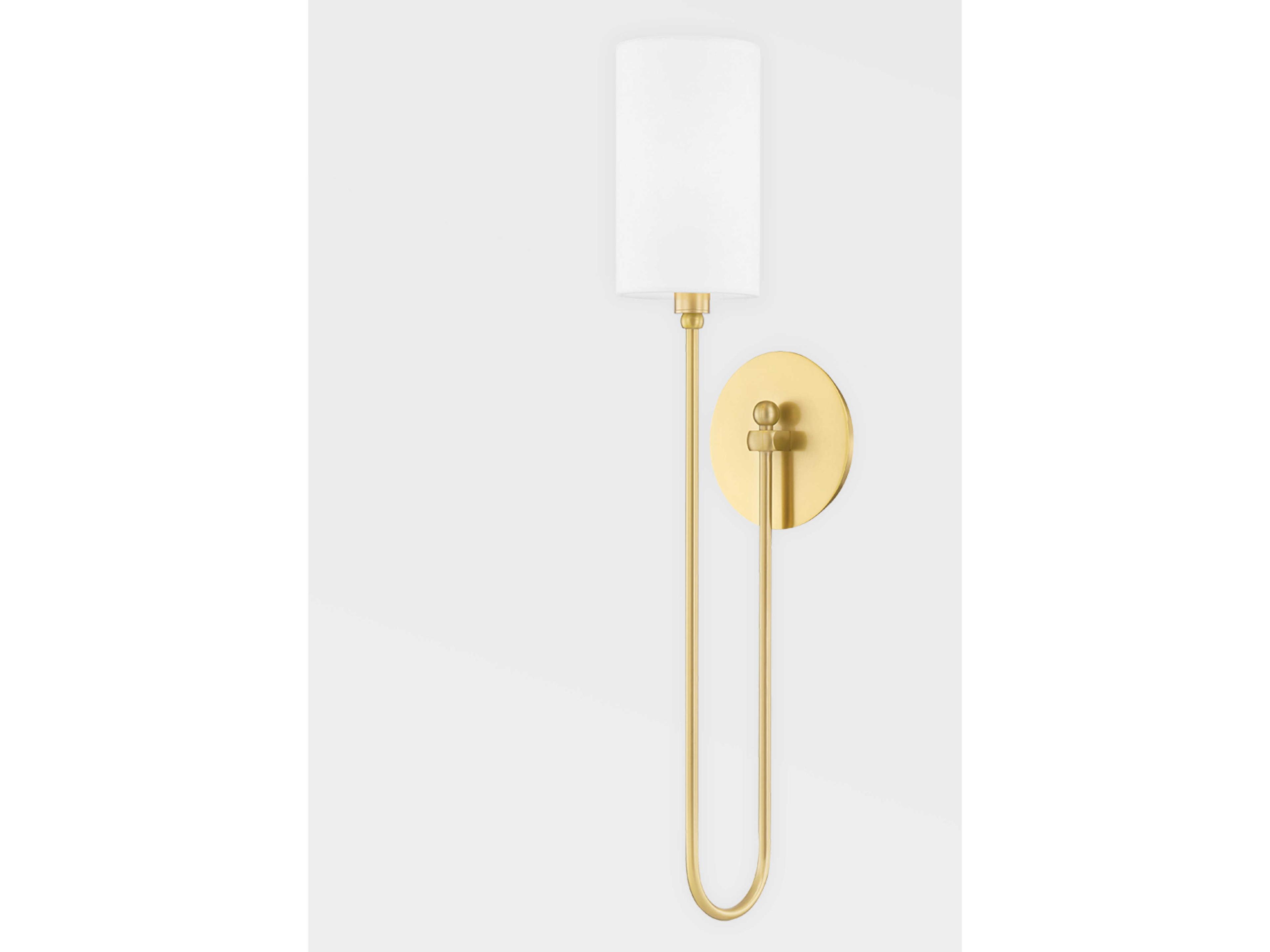 Hudson Valley Harlem 1-Light Aged Brass White Wall Sconce