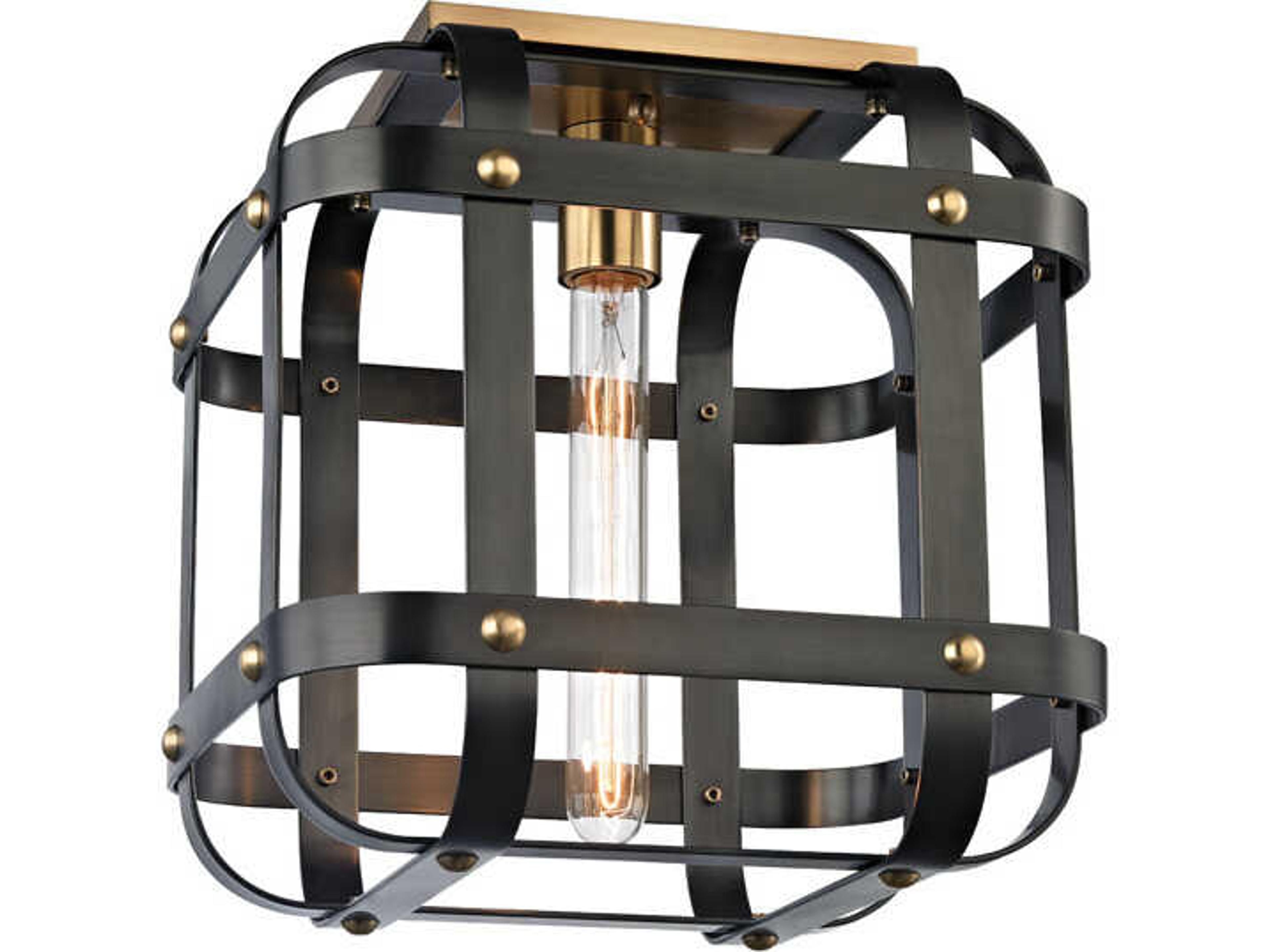 Colchester 1-Light Aged Brass Old Bronze Geometric Flush Mount
