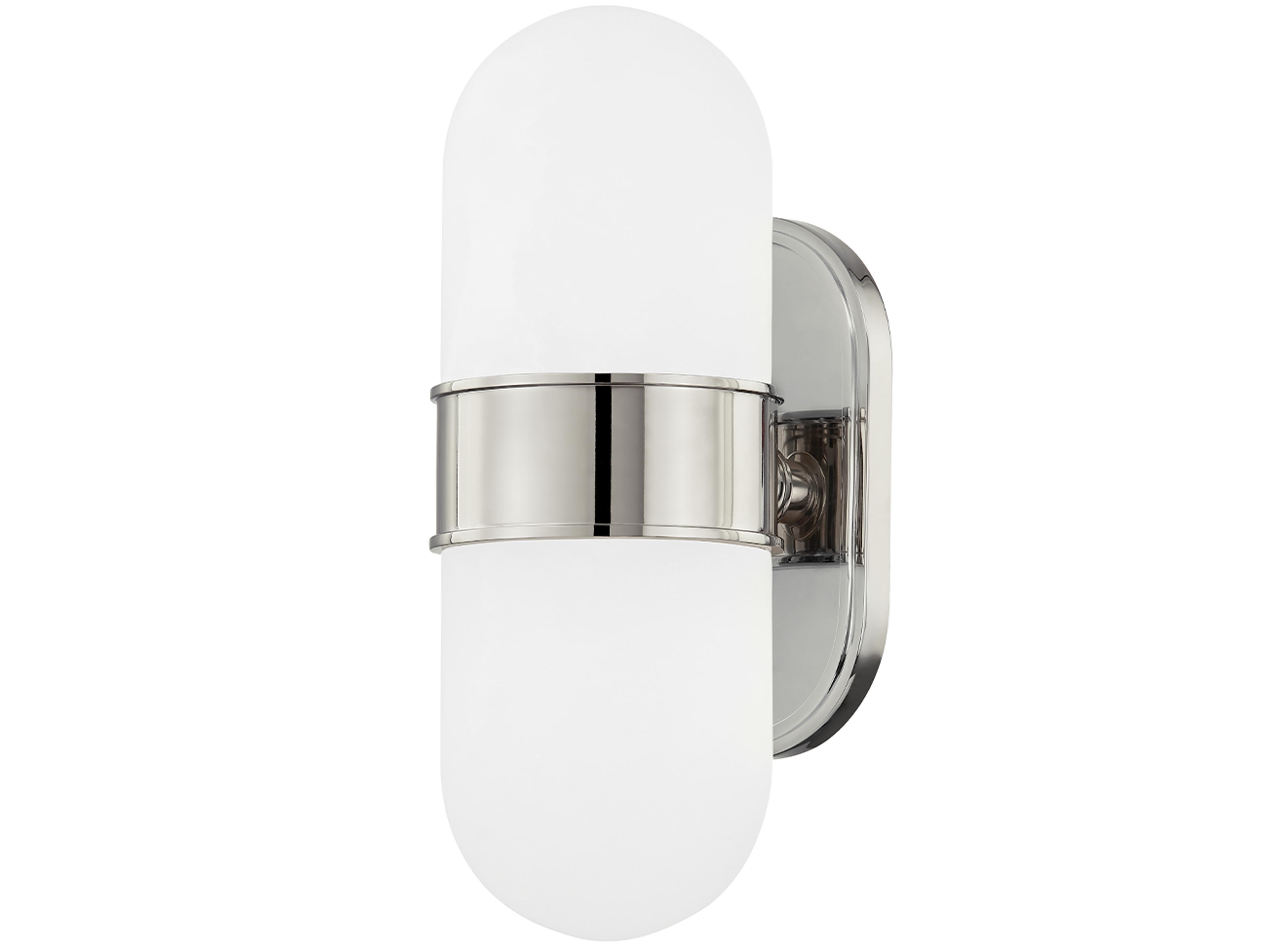 Beckler 2-Light Polished Nickel Glass Wall Sconce