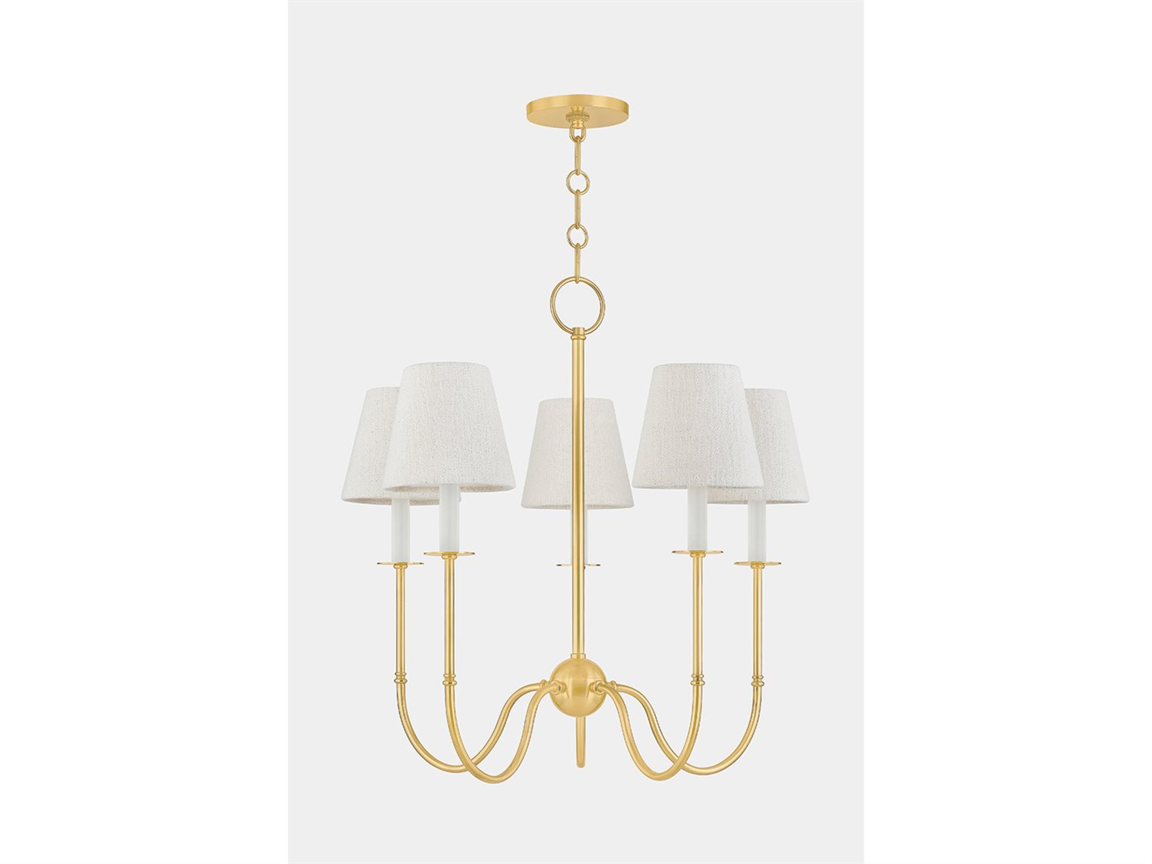 Hudson Valley Amina 5-Light Aged Brass Candelabra Chandelier