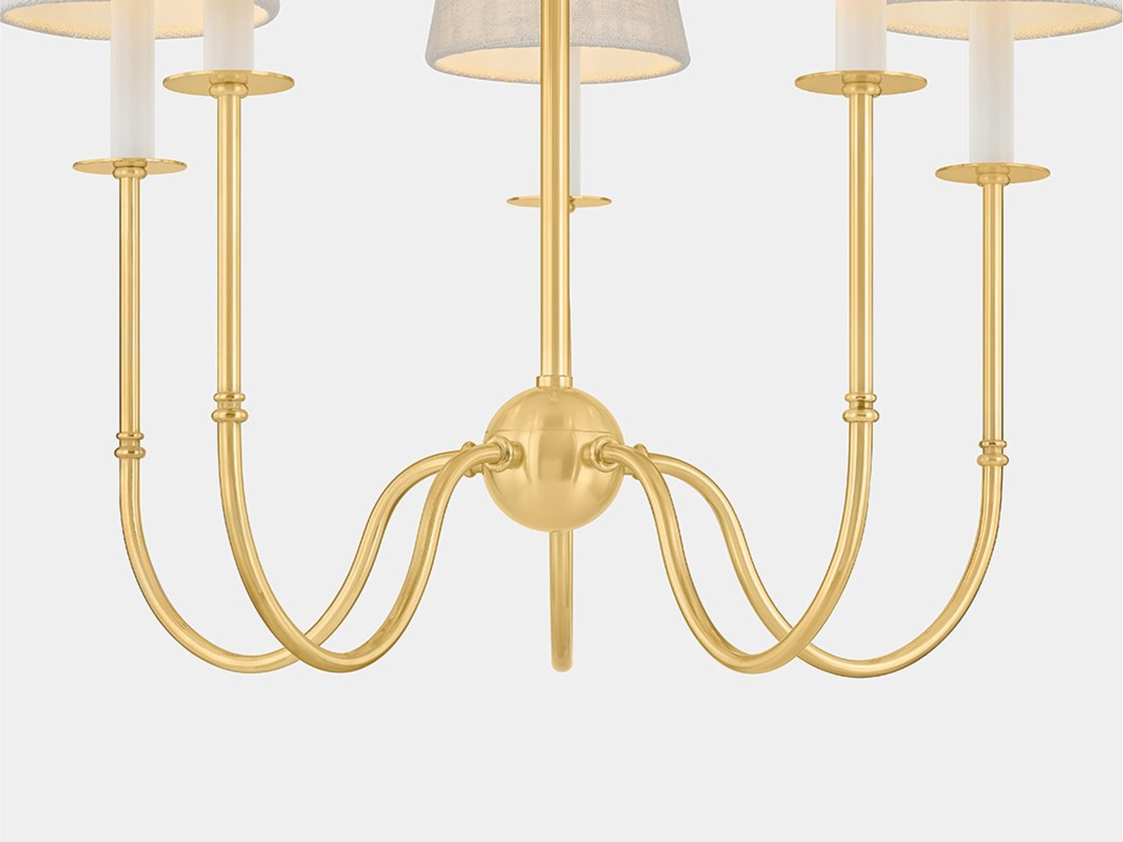 Hudson Valley Amina 5-Light Aged Brass Candelabra Chandelier