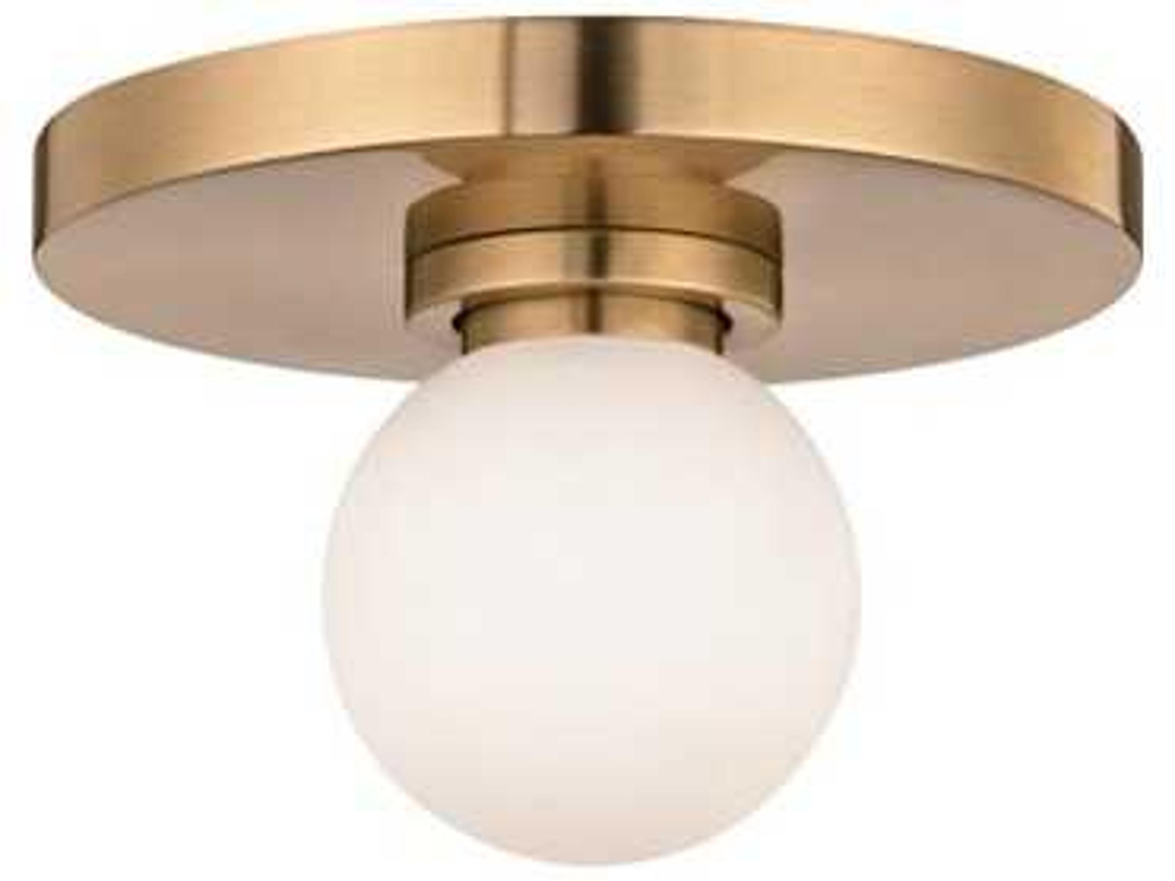 Hudson Valley Taft 1-Light Aged Brass Off White Glass LED Wall Sconce