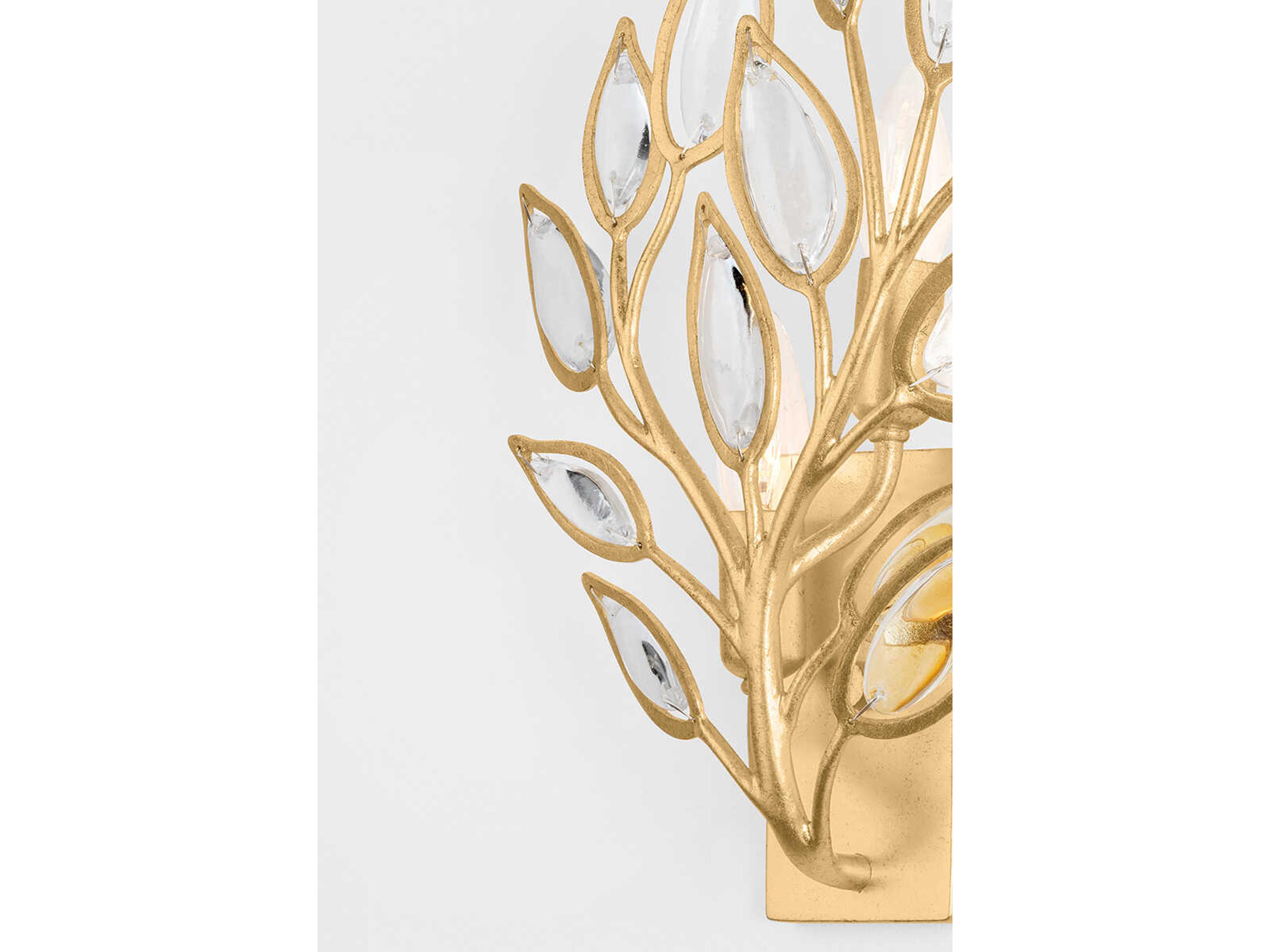 Hudson Valley Fairlee 2-Light Vintage Gold Leaf Wall Sconce