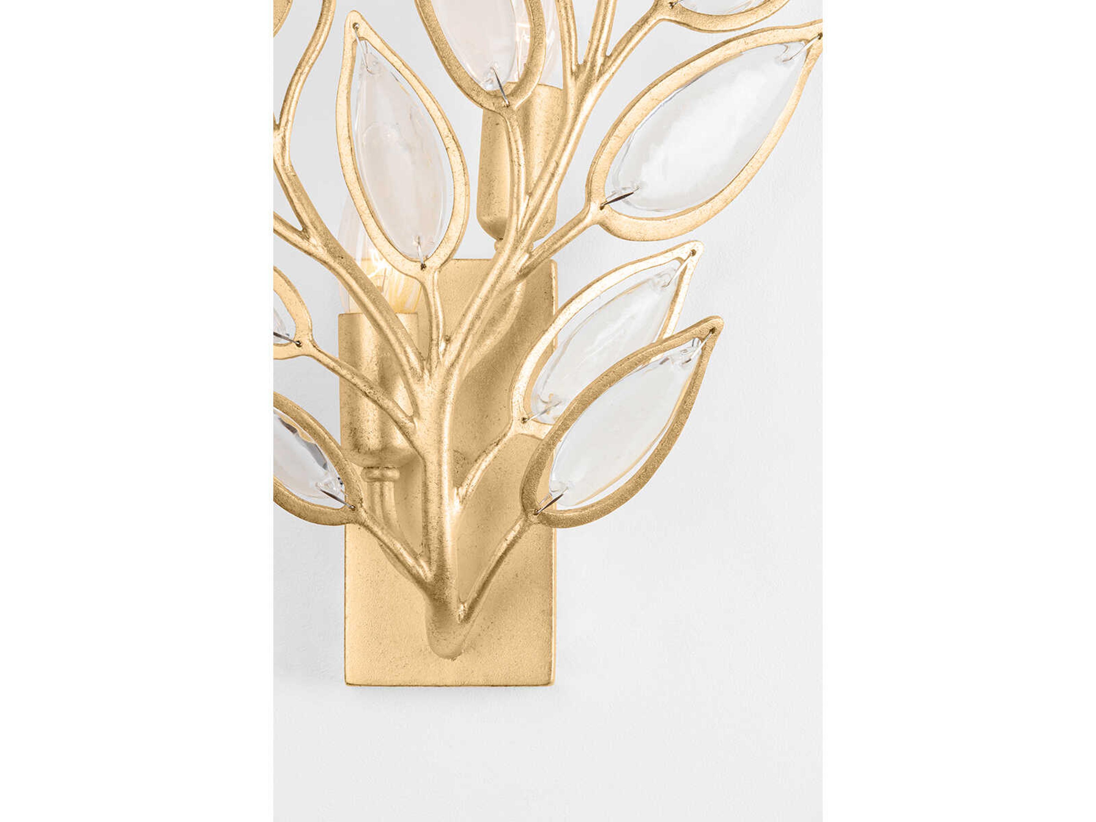 Hudson Valley Fairlee 2-Light Vintage Gold Leaf Wall Sconce
