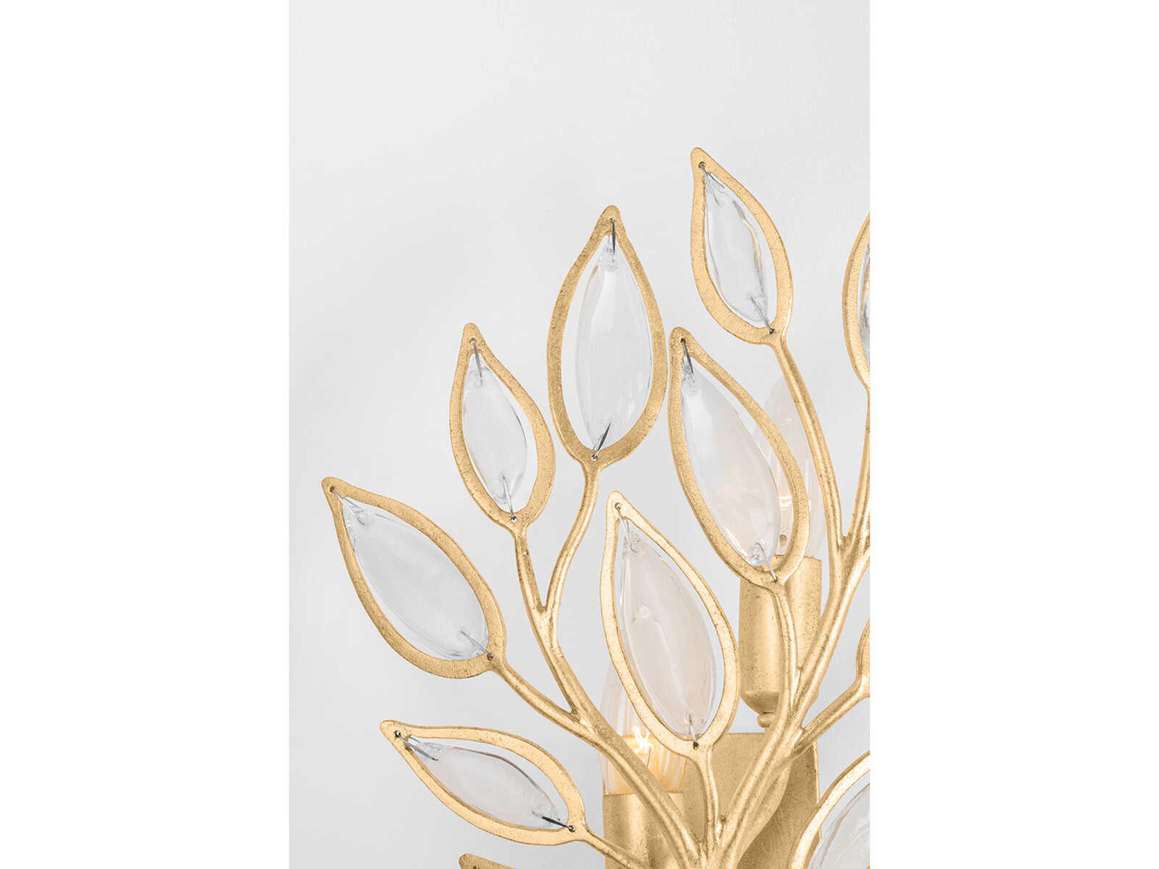 Hudson Valley Fairlee 2-Light Vintage Gold Leaf Wall Sconce