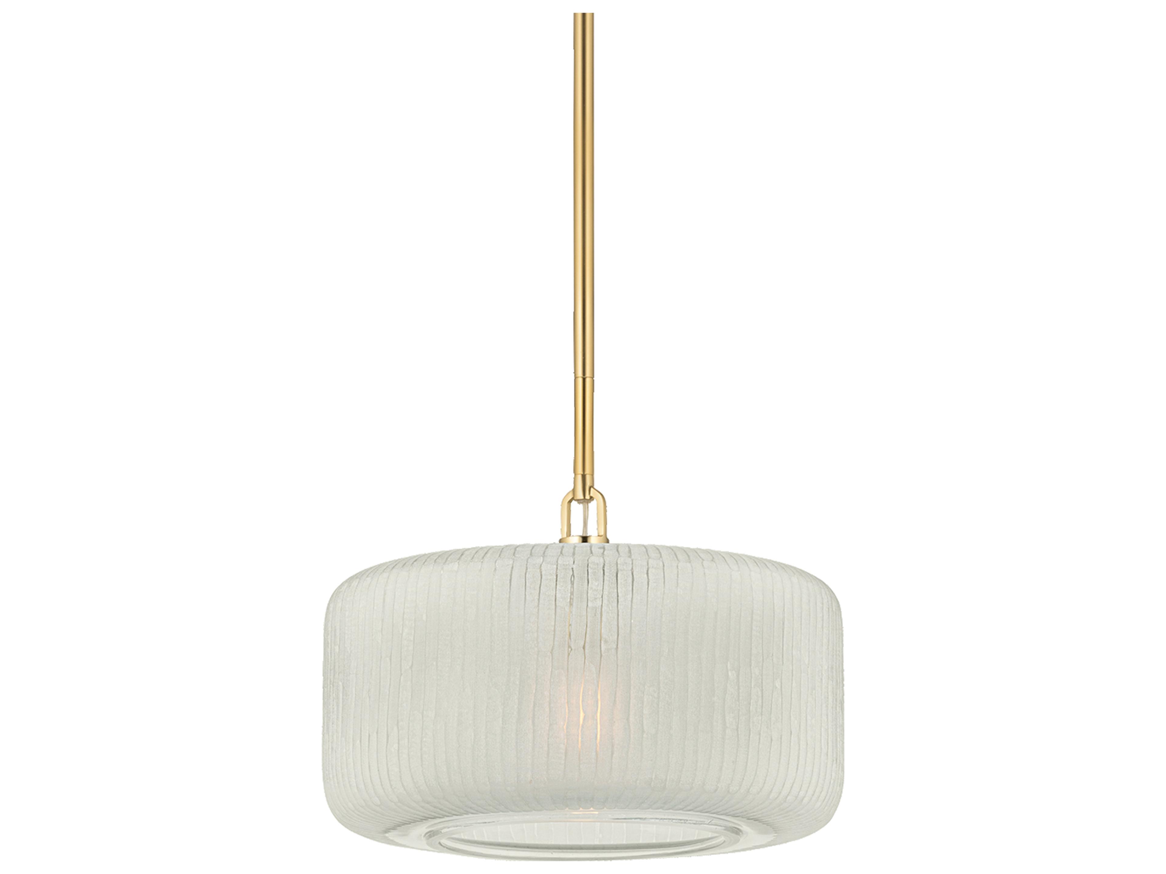 Beechurst 1-Light Aged Brass Drum Pendant
