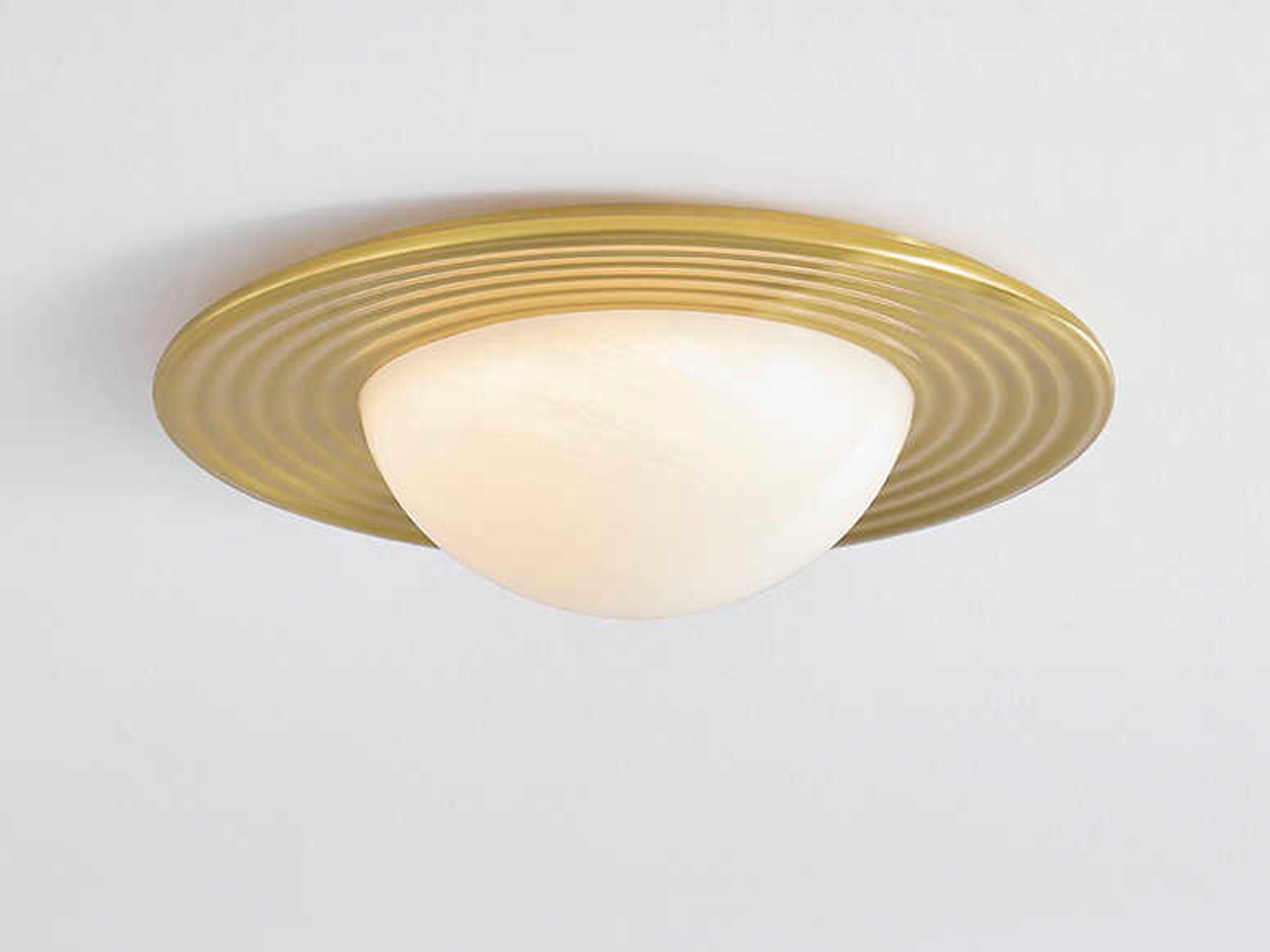 Hudson Valley Geraldton 1-Light Aged Brass Flush Mount