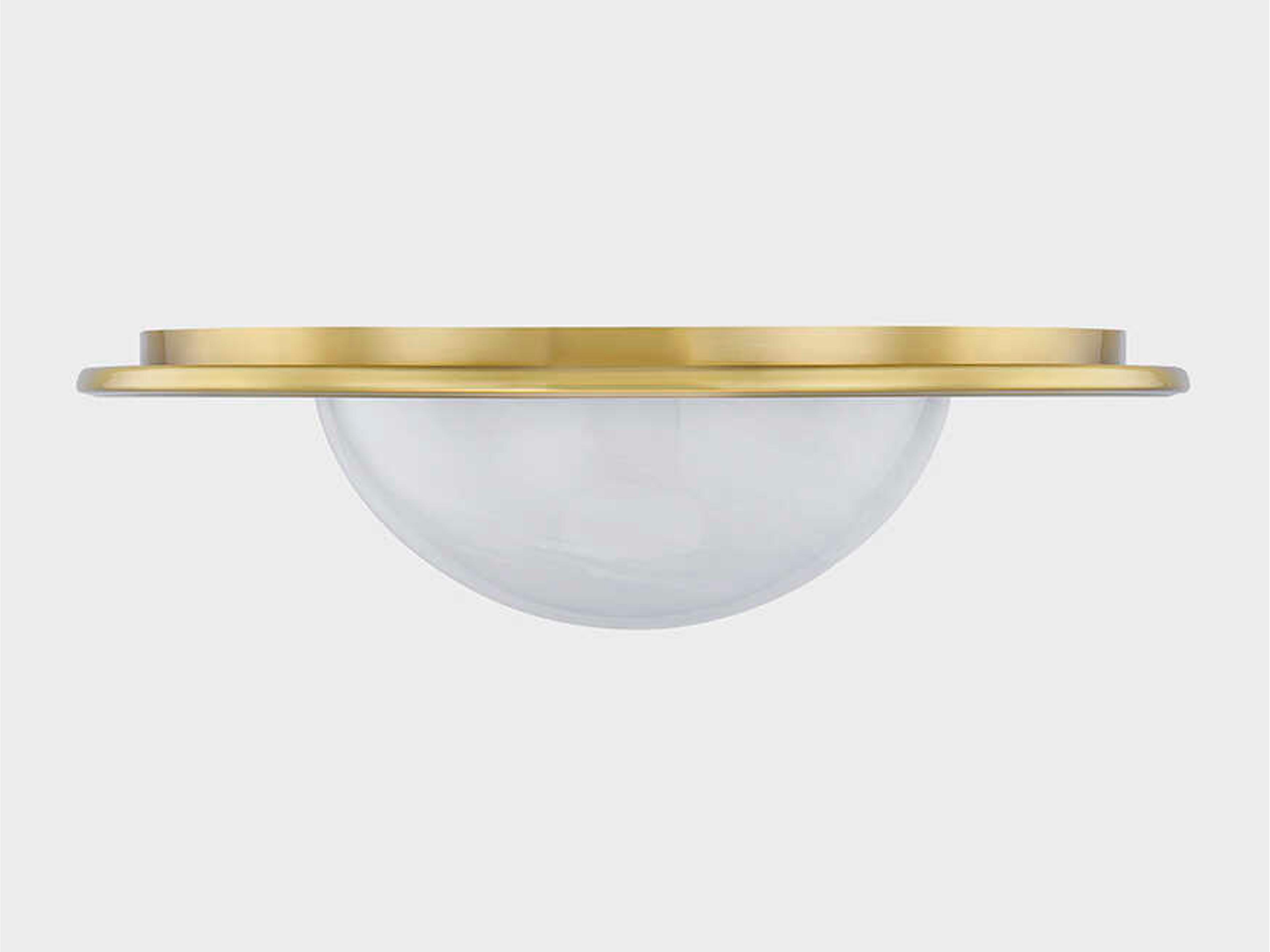 Hudson Valley Geraldton 1-Light Aged Brass Flush Mount
