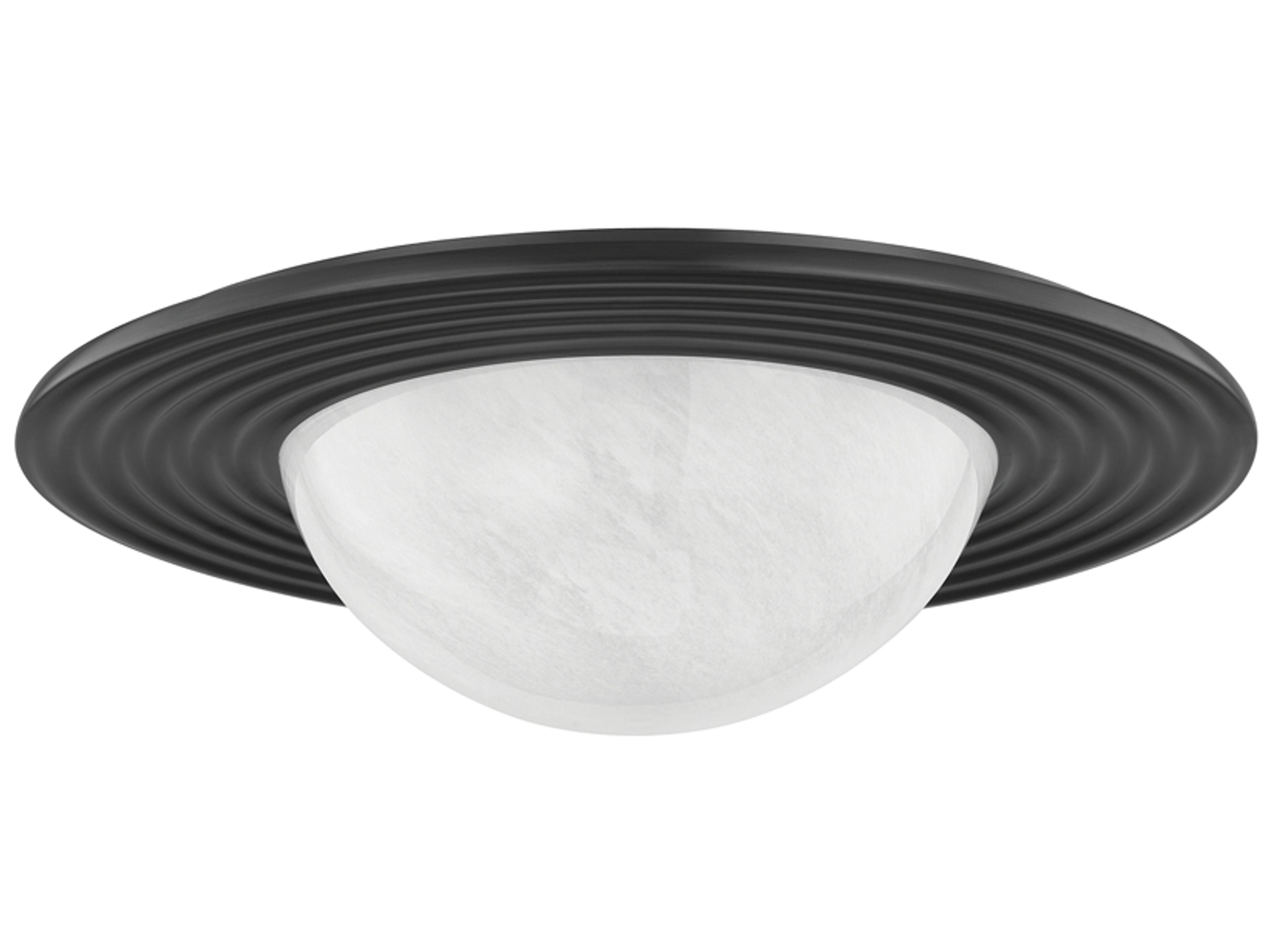 Geraldton 1-Light Distressed Bronze Black Flush Mount