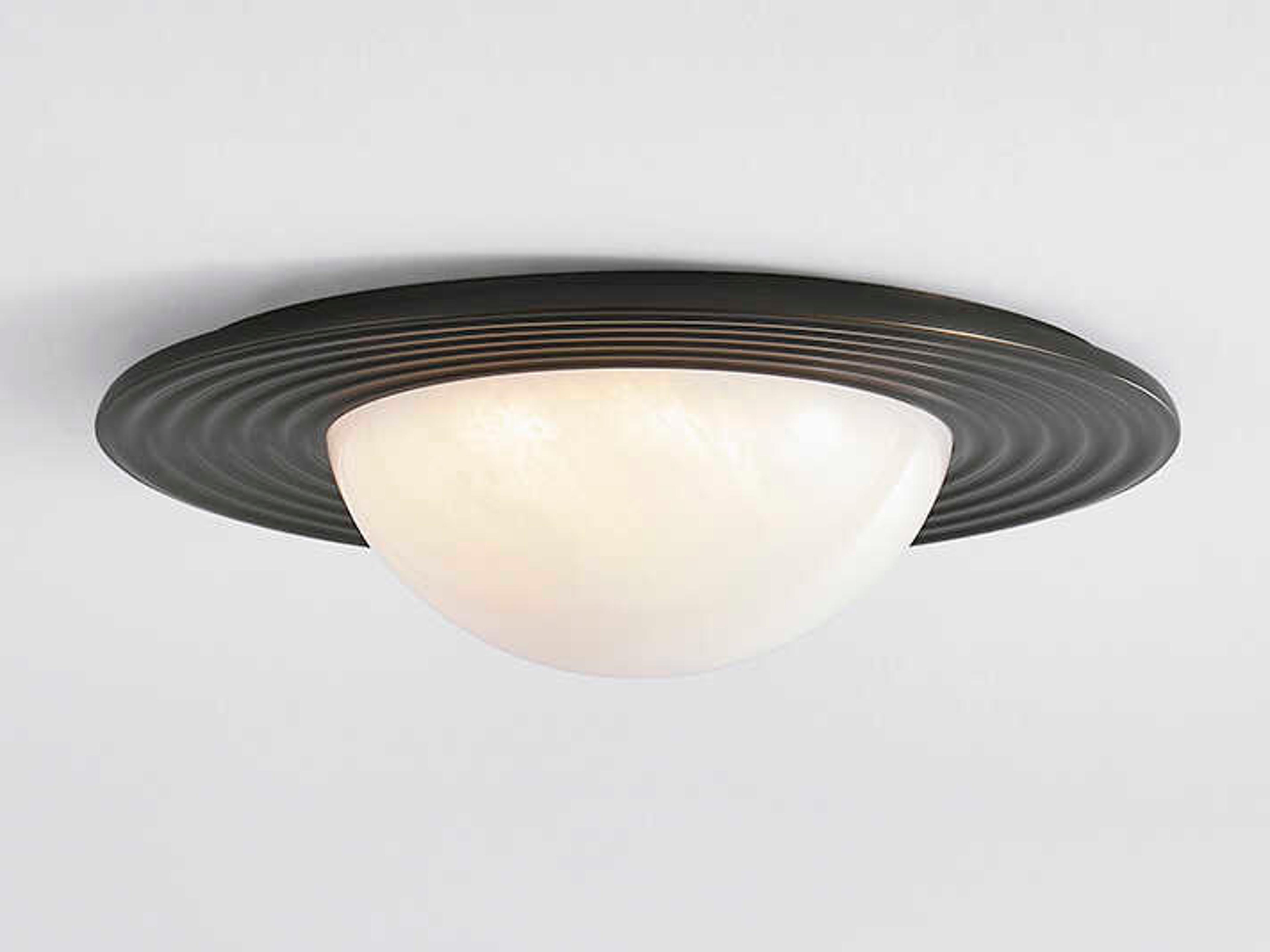 Hudson Valley Geraldton 1-Light Distressed Bronze Black Flush Mount