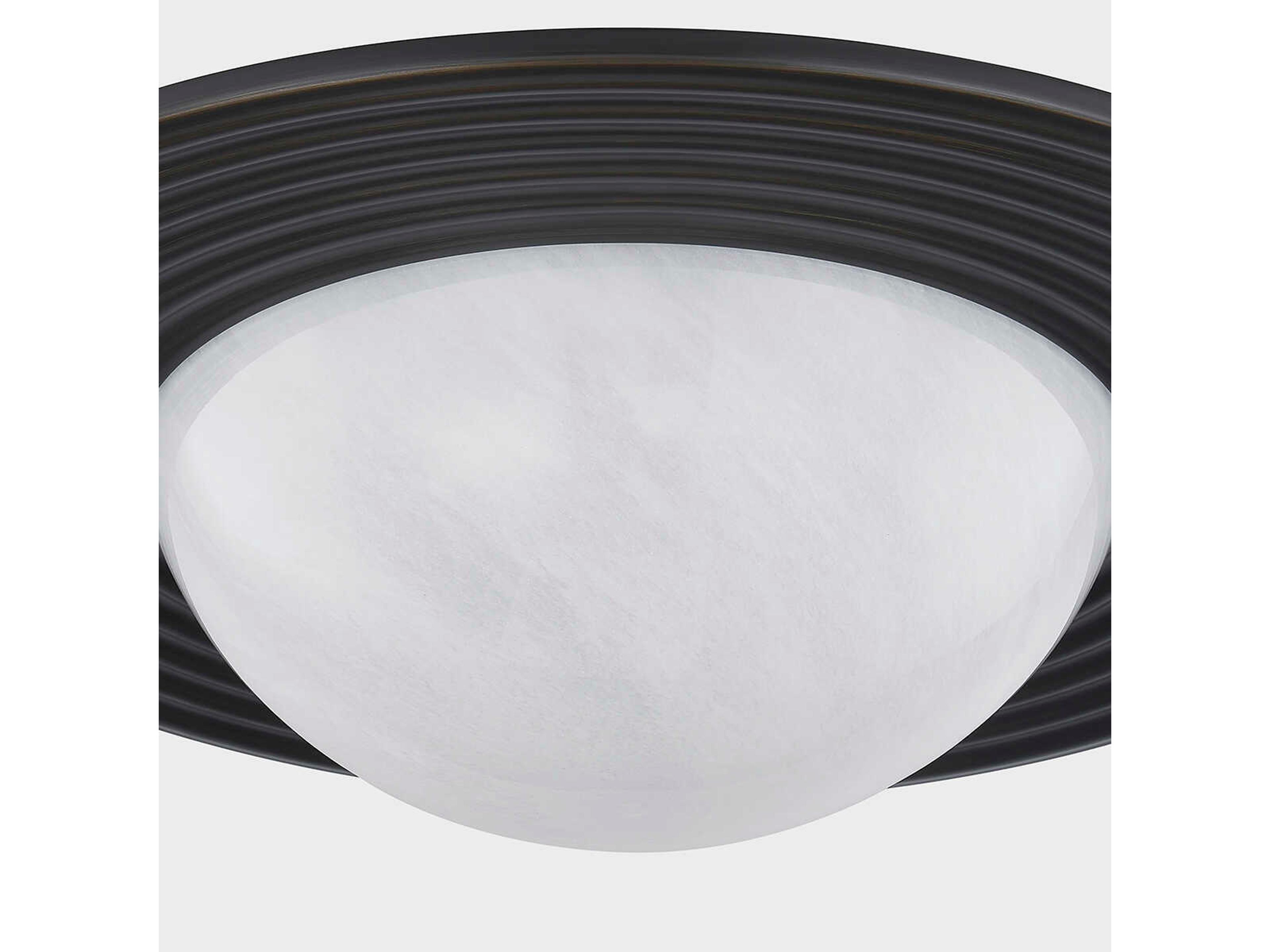 Hudson Valley Geraldton 1-Light Distressed Bronze Black Flush Mount