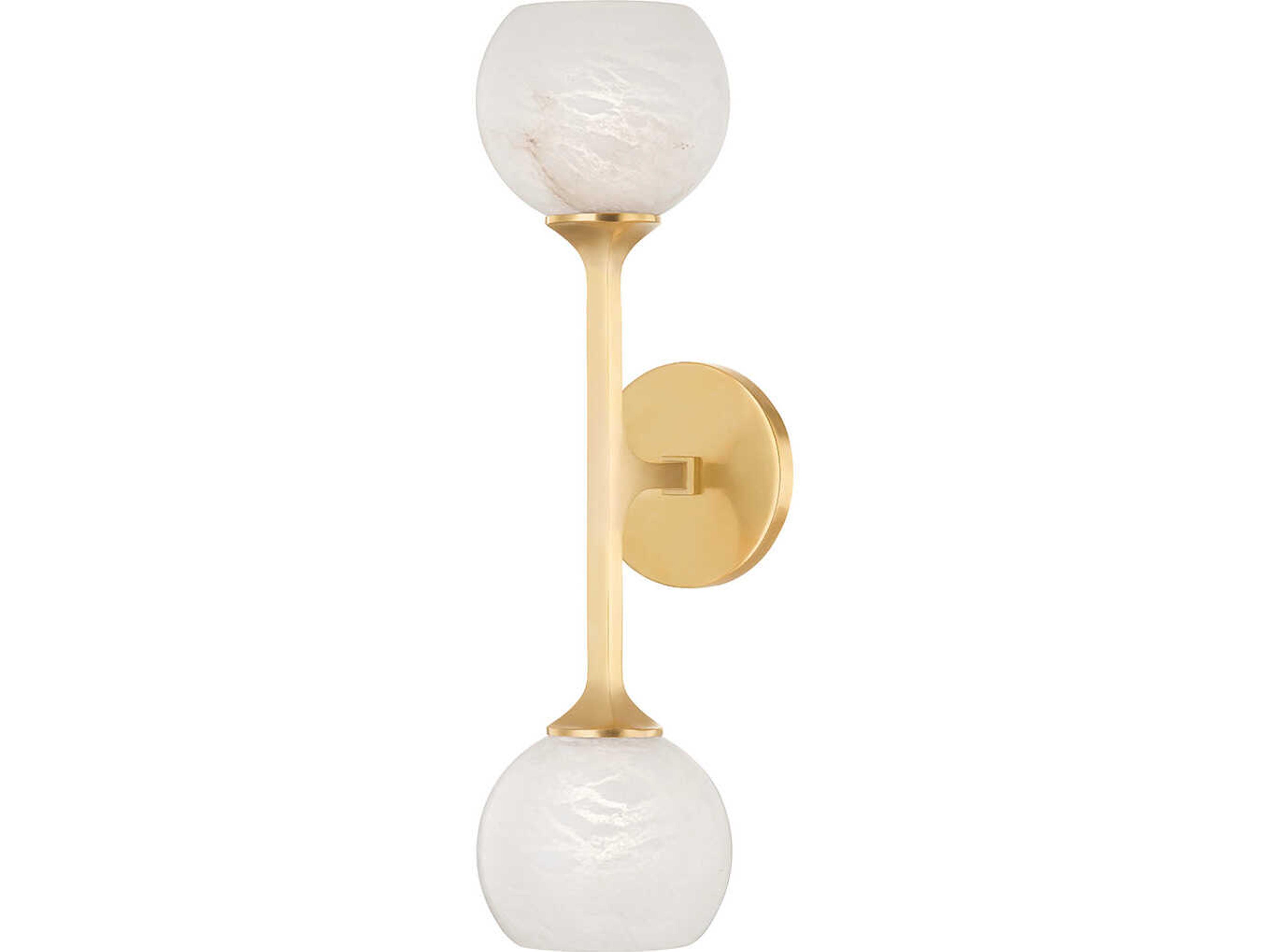 Melton 2-Light Aged Brass White LED Wall Sconce