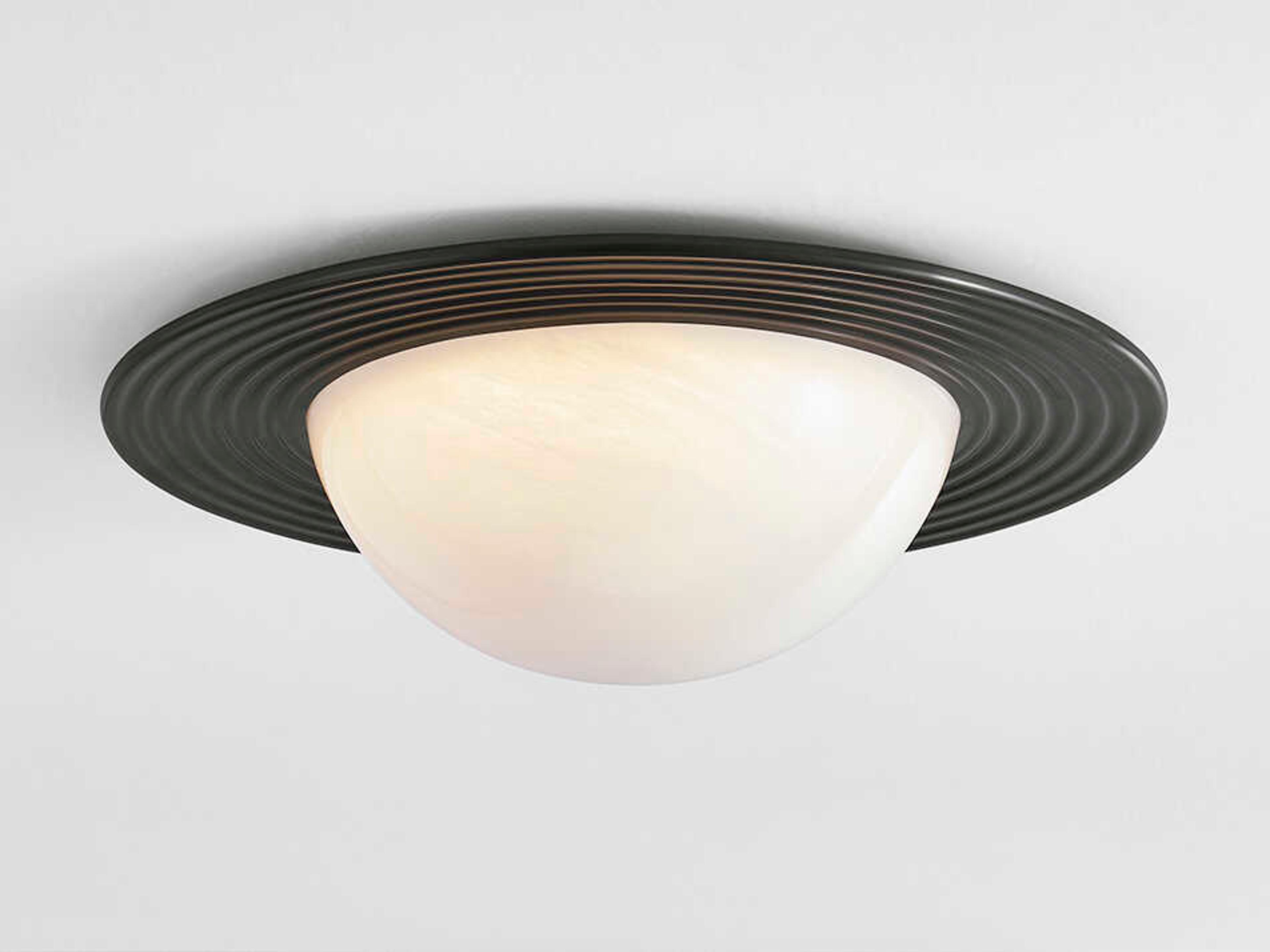 Hudson Valley Geraldton 1-Light Distressed Bronze Black Flush Mount