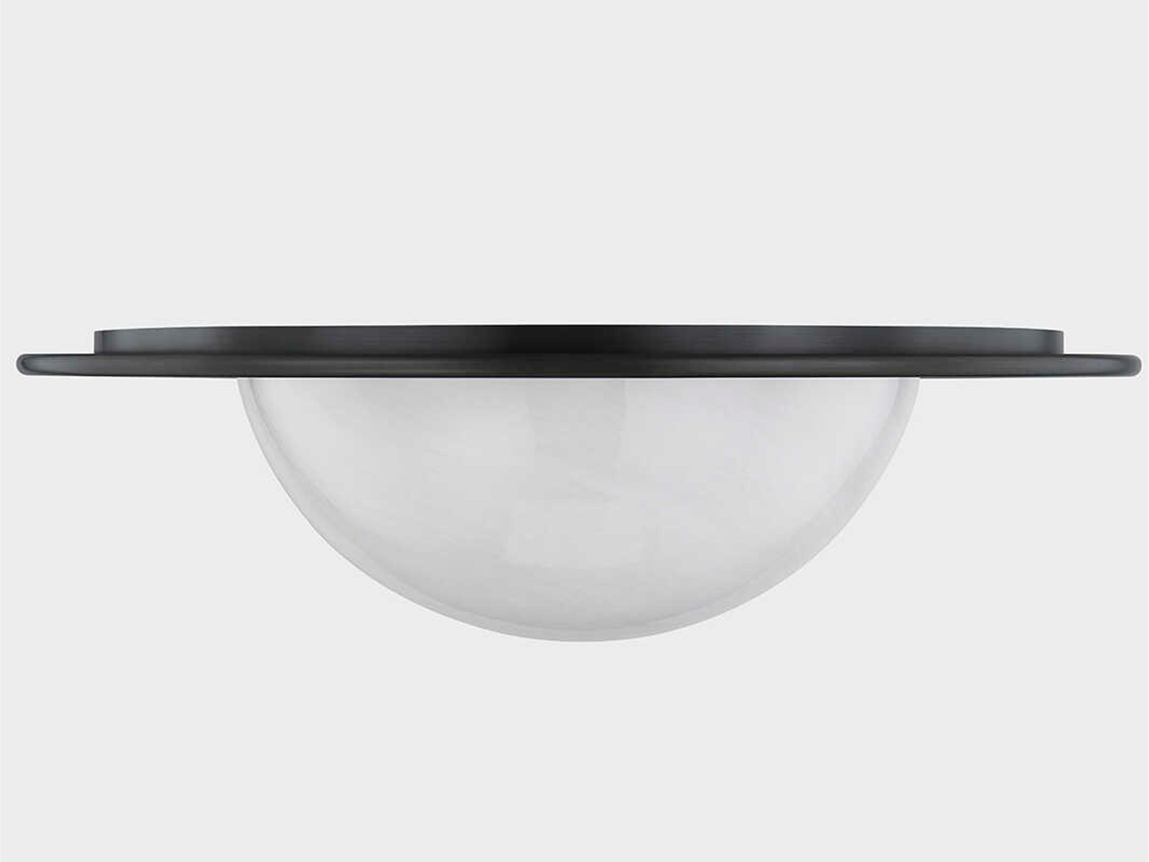 Hudson Valley Geraldton 1-Light Distressed Bronze Black Flush Mount