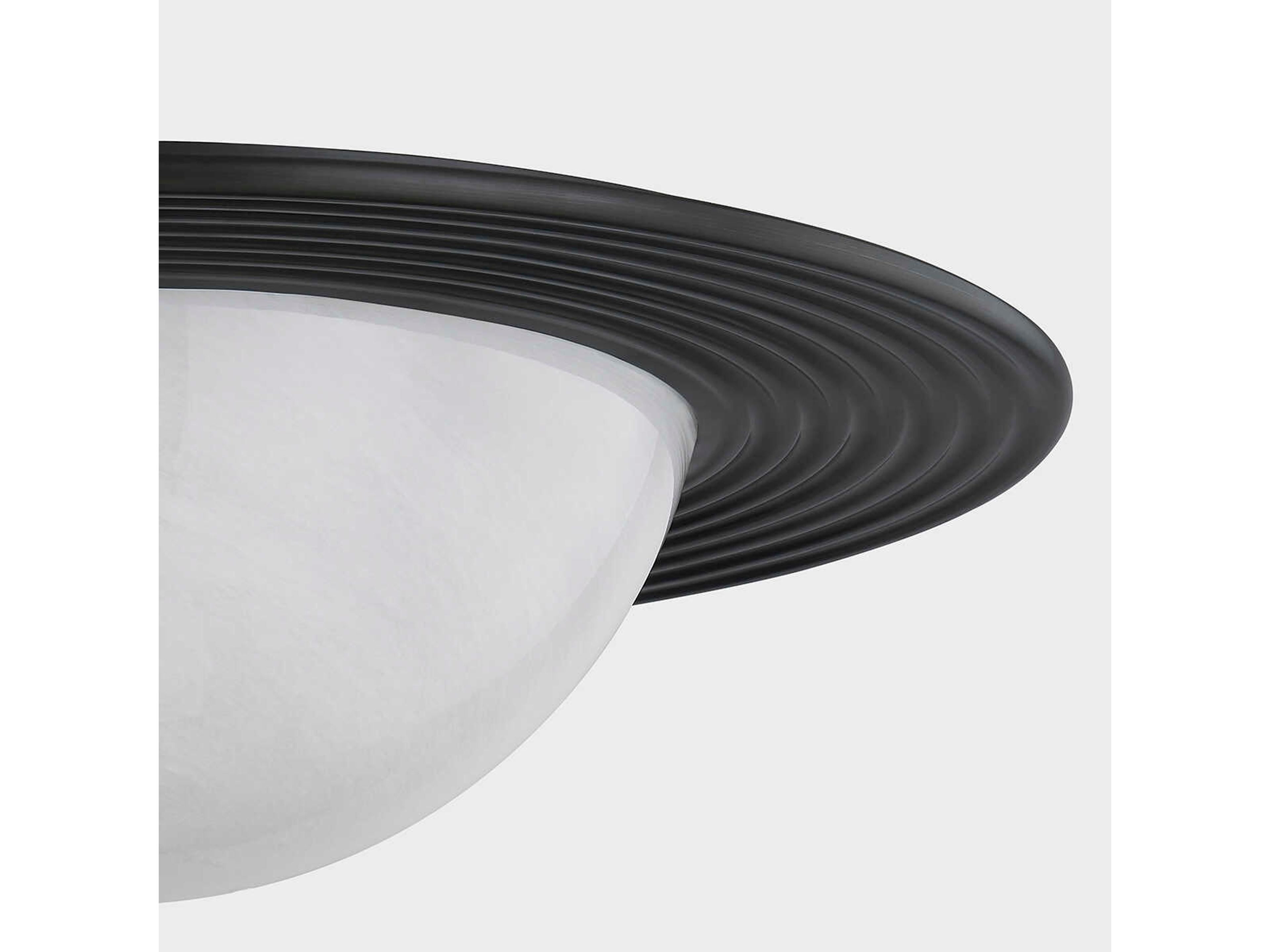 Hudson Valley Geraldton 1-Light Distressed Bronze Black Flush Mount