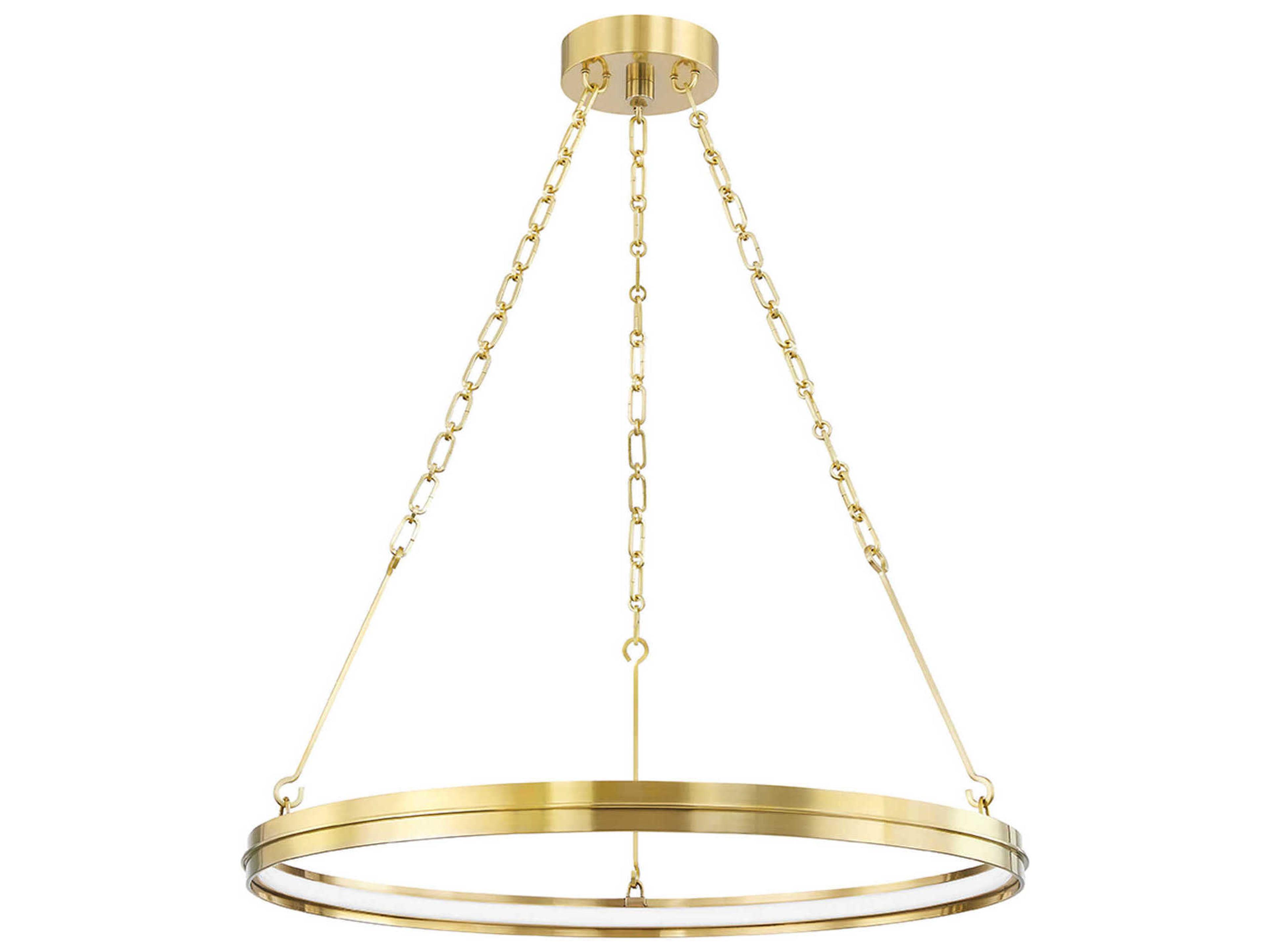 Rosendale 1-Light Aged Brass Glass LED Round Pendant