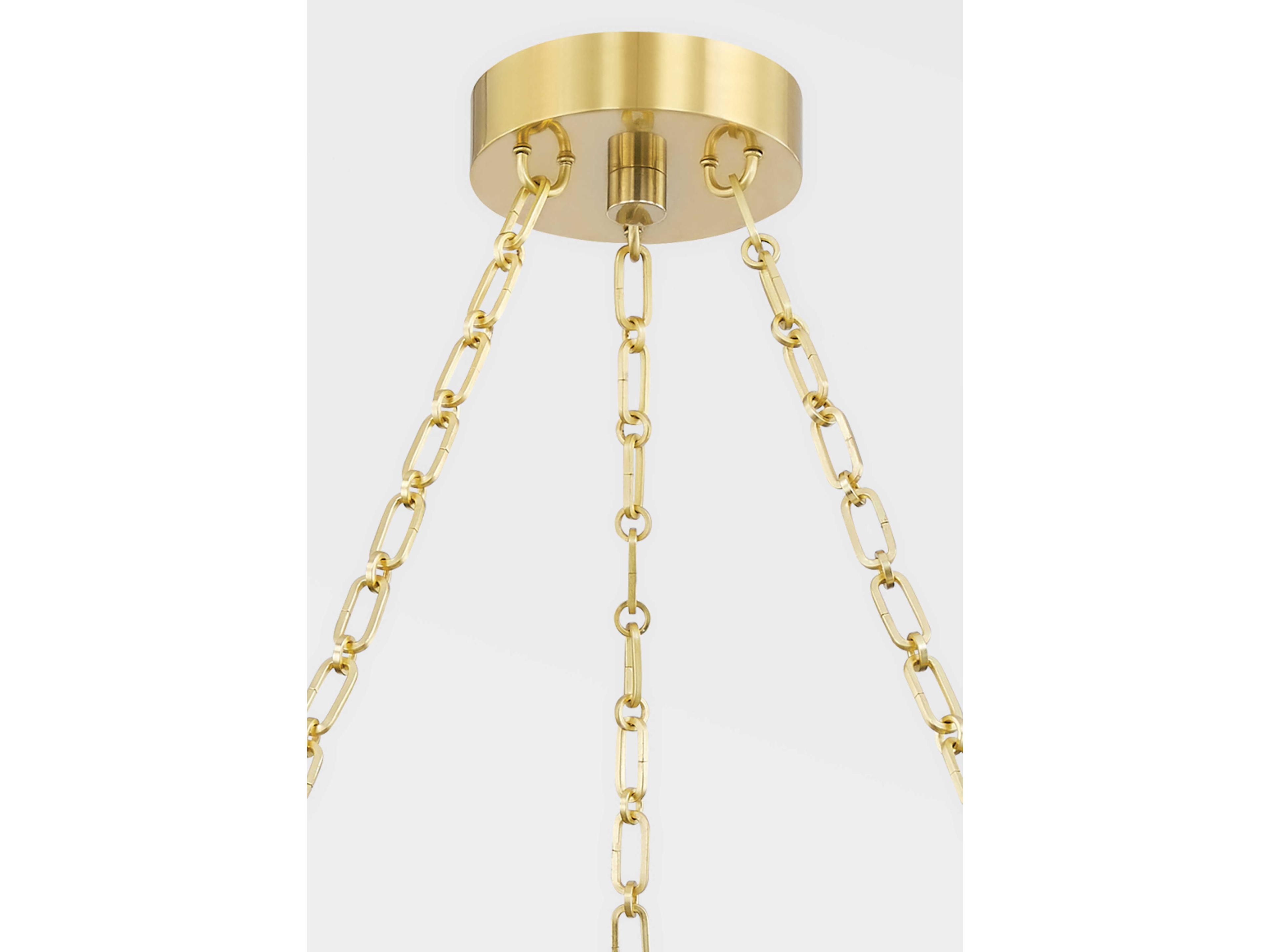 Hudson Valley Rosendale 1-Light Aged Brass Glass LED Round Pendant