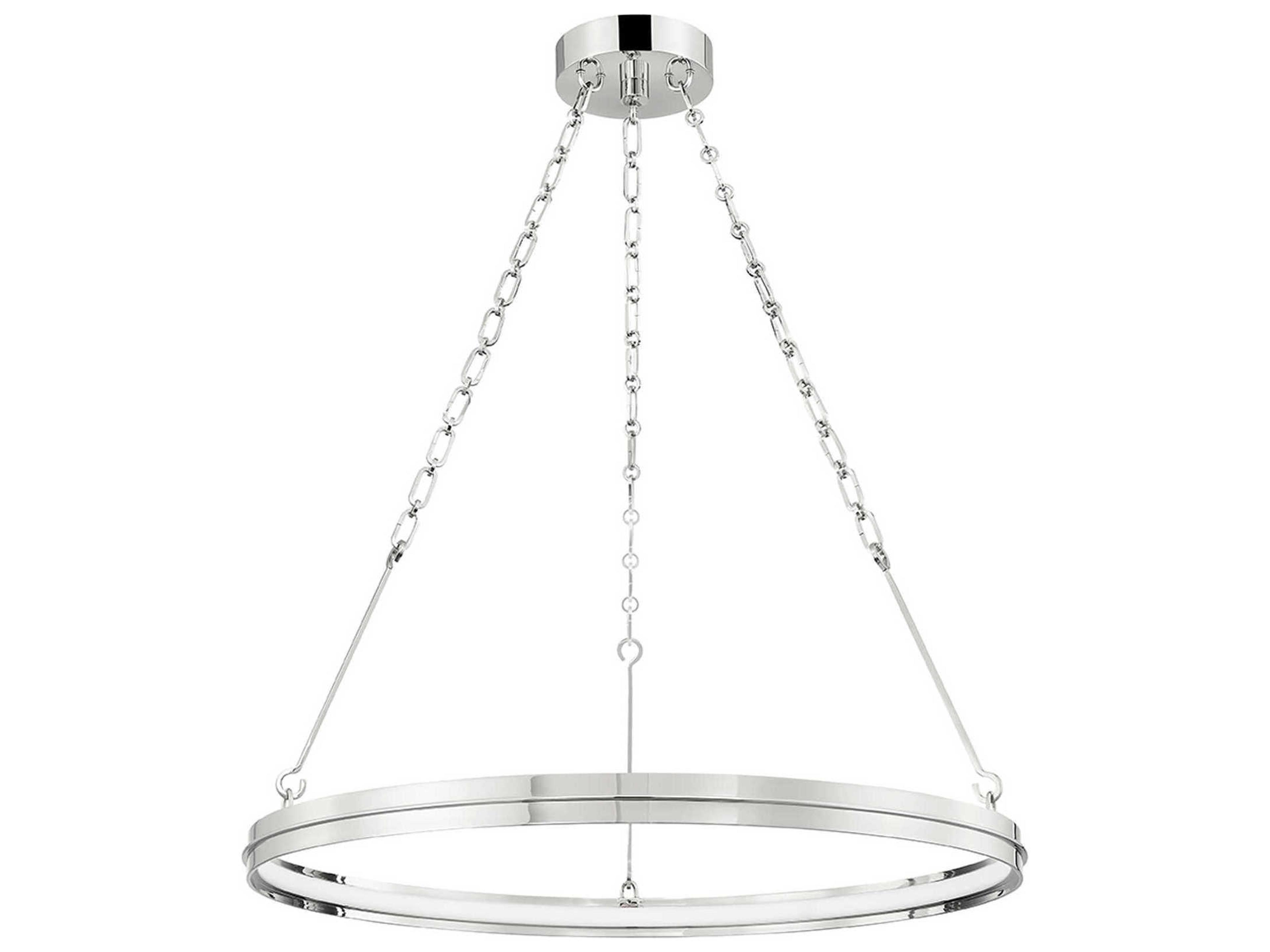 Rosendale 1-Light Polished Nickel Glass LED Round Pendant