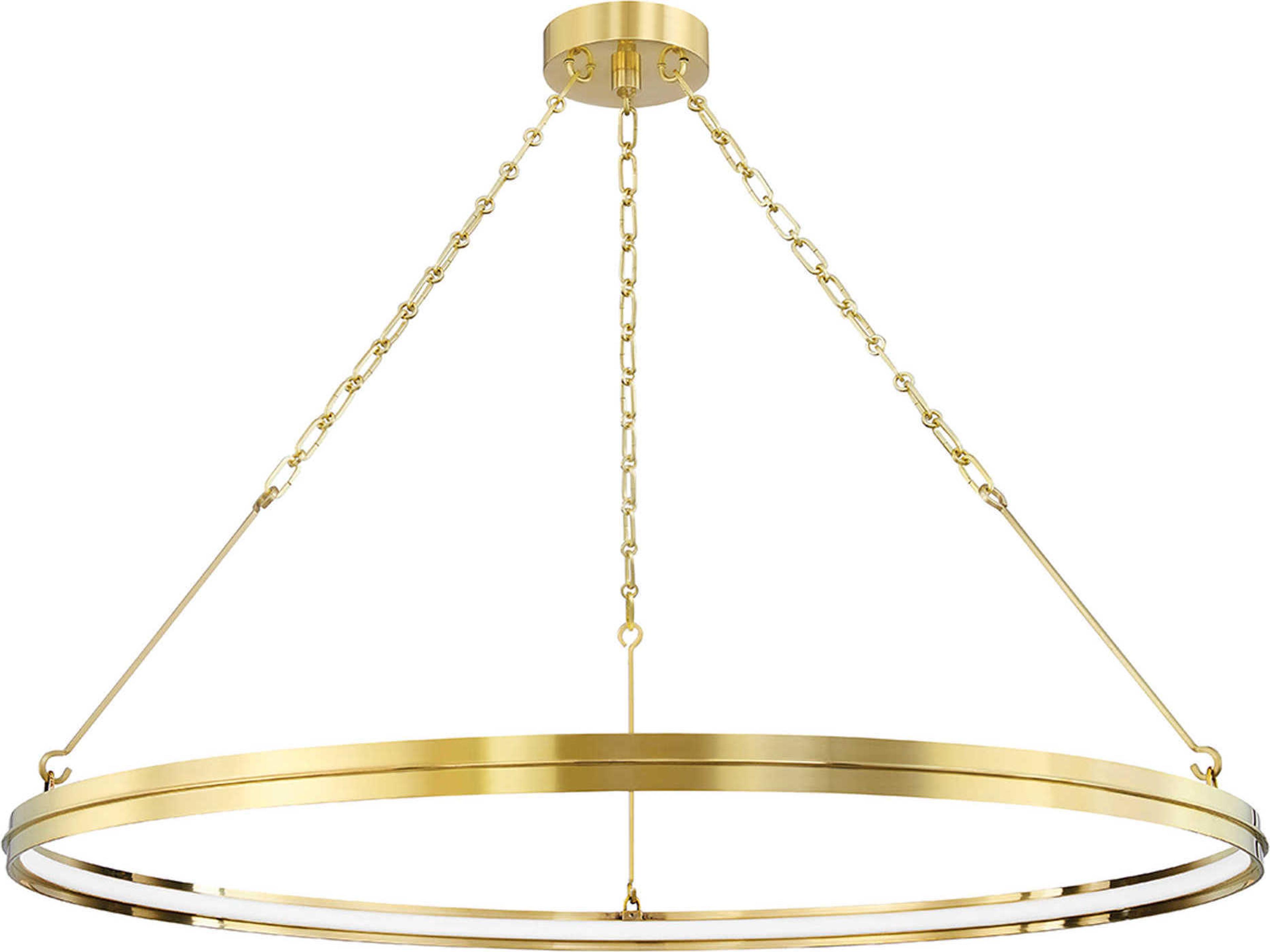 Rosendale 1-Light Aged Brass Glass LED Round Pendant