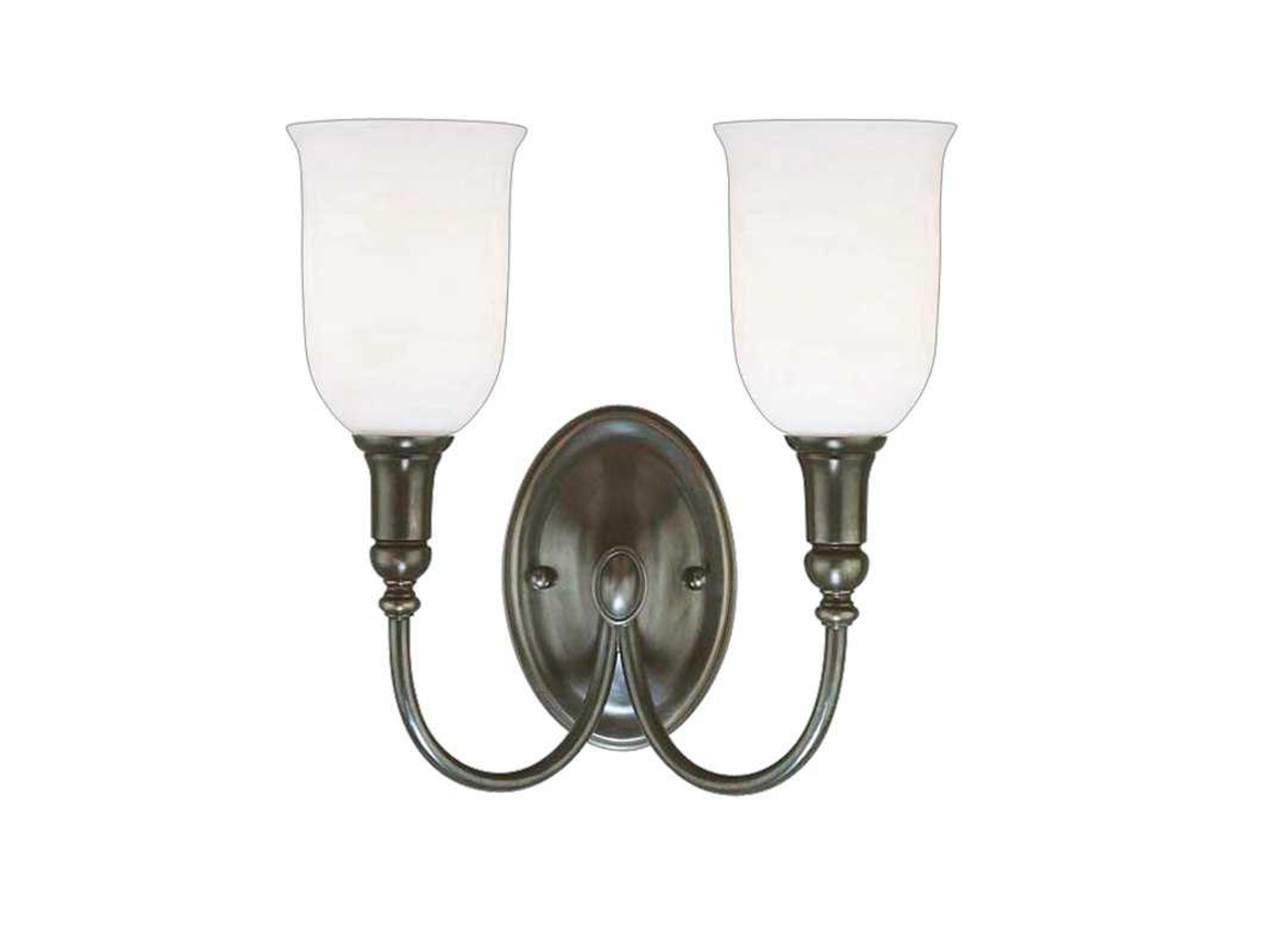 Classic Heritage 2-Light Bronze Glass Vanity Light