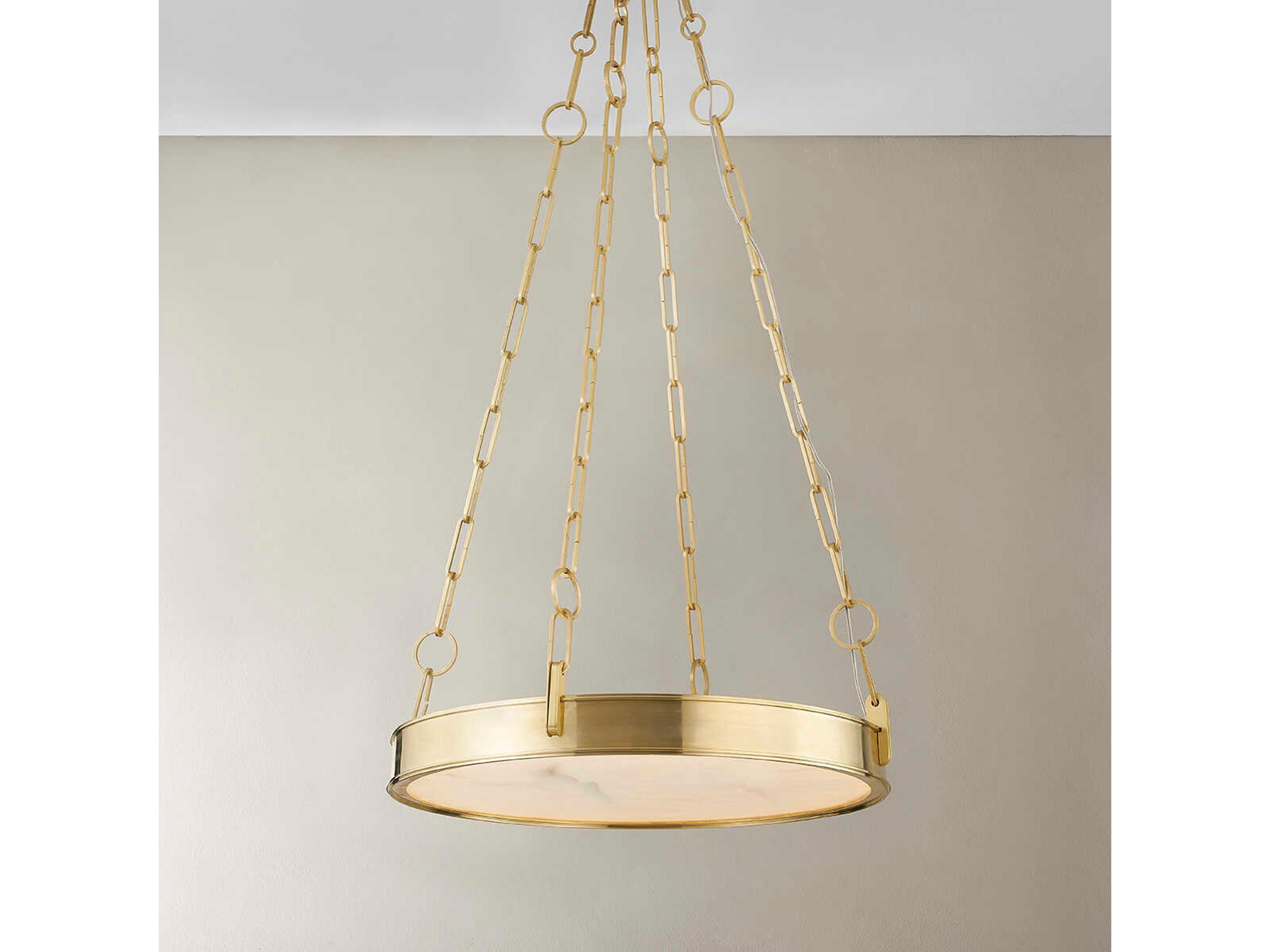 Hudson Valley Kirby 1-Light Aged Brass White LED Round Chandelier