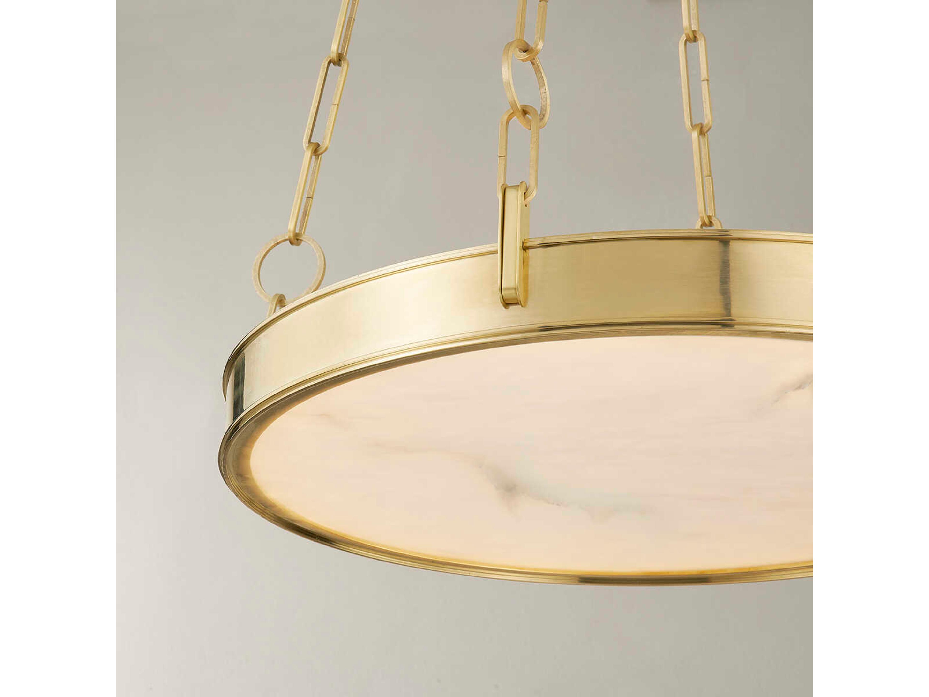 Hudson Valley Kirby 1-Light Aged Brass White LED Round Chandelier