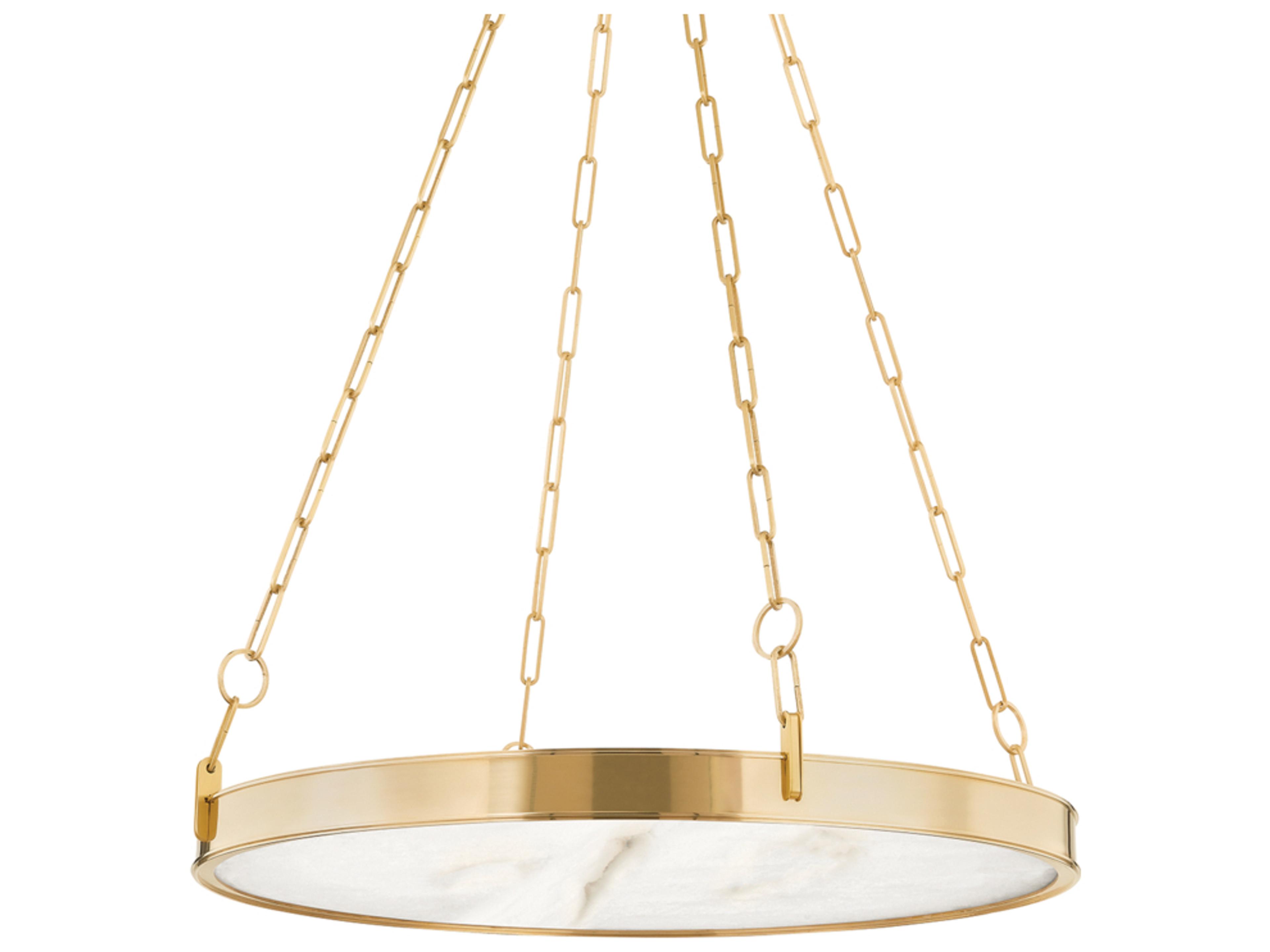 Kirby 1-Light Aged Brass White LED Round Chandelier