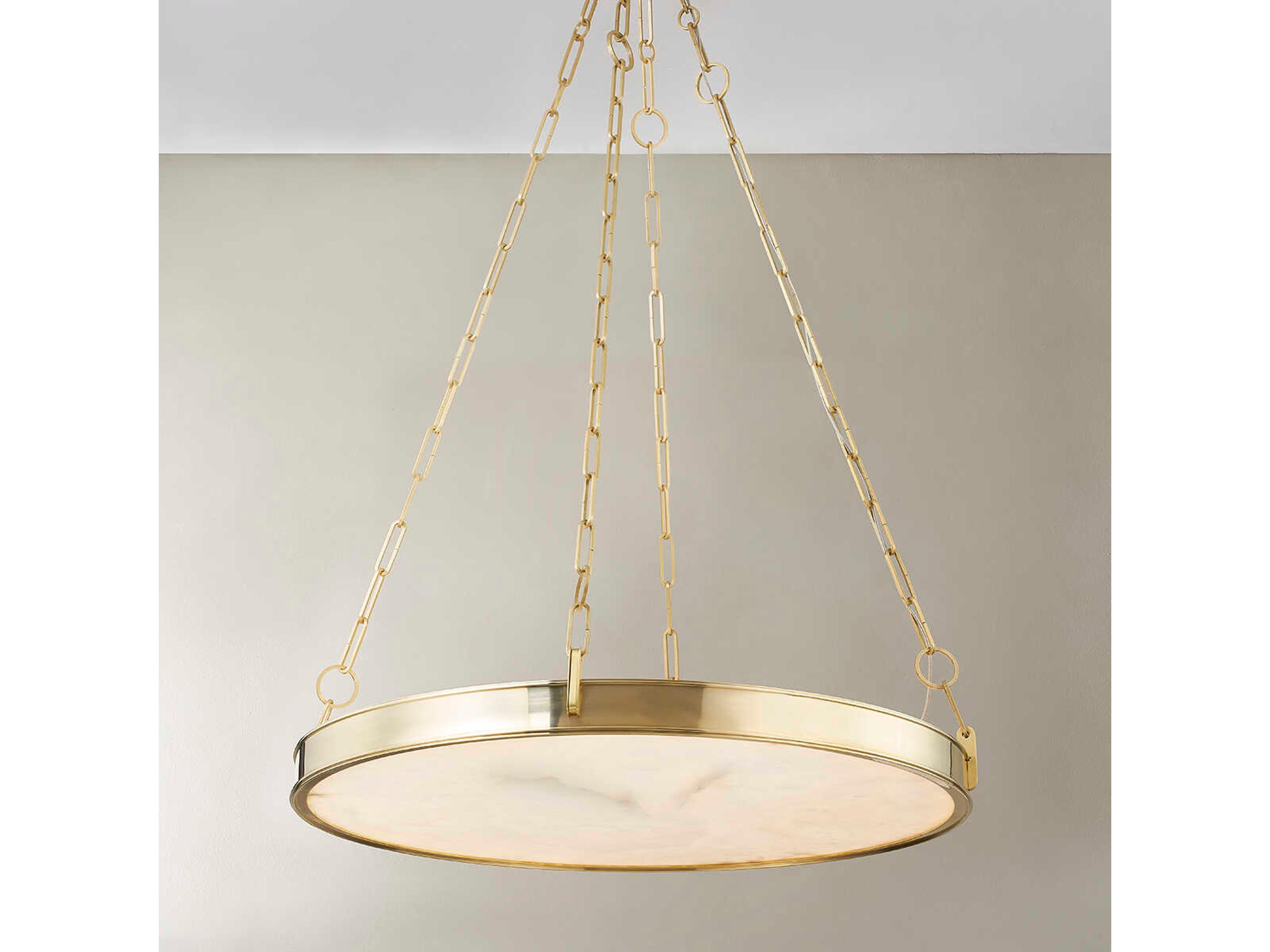 Hudson Valley Kirby 1-Light Aged Brass White LED Round Chandelier
