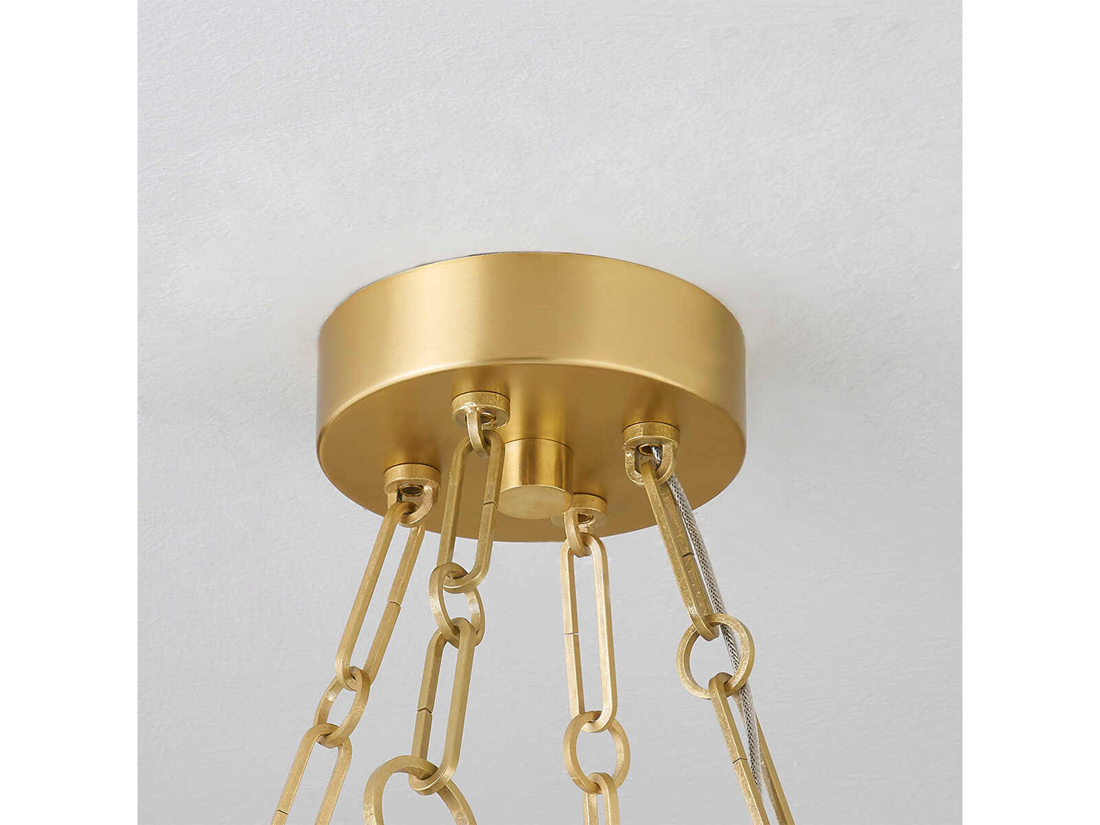 Hudson Valley Kirby 1-Light Aged Brass White LED Round Chandelier