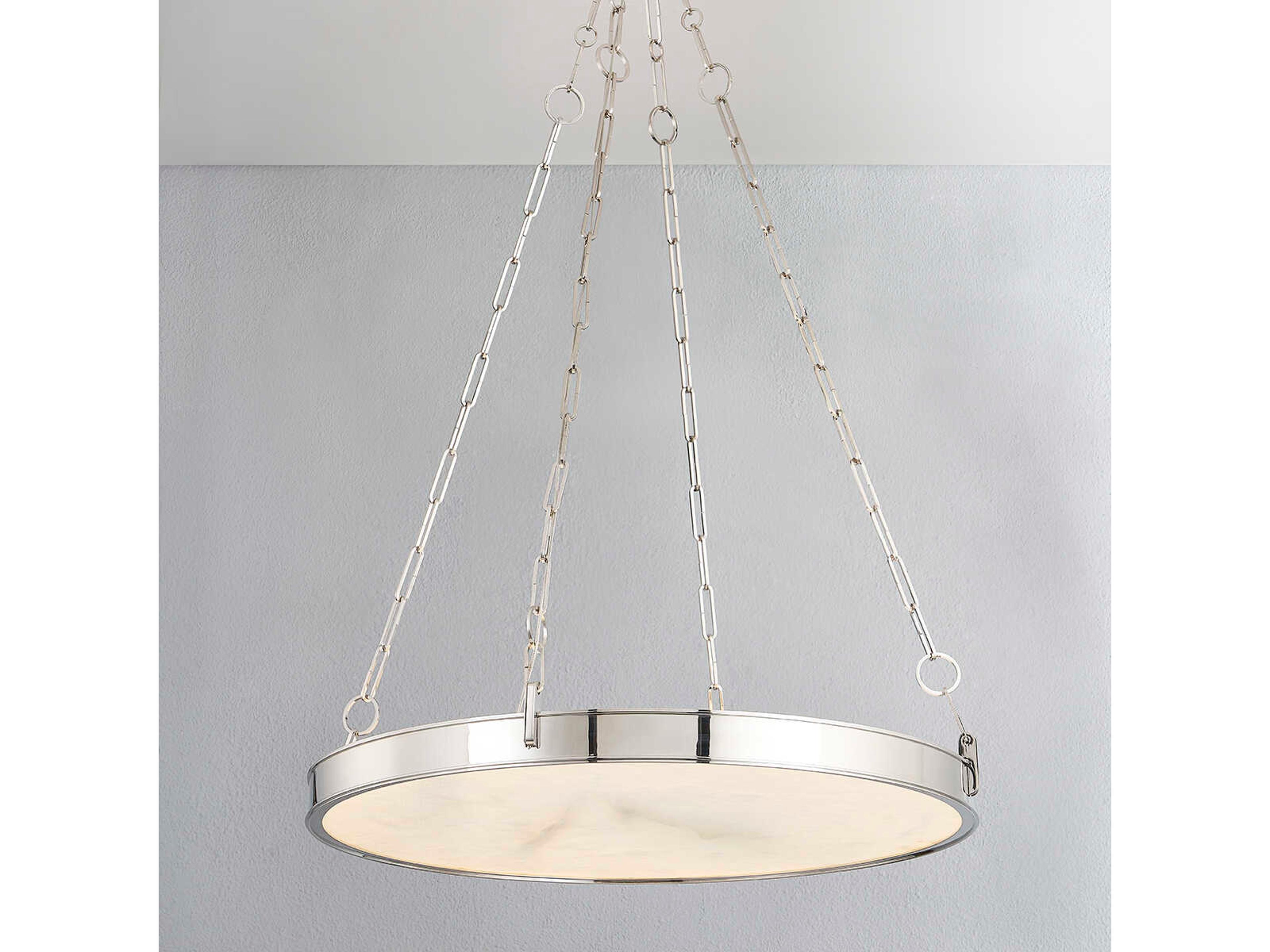 Hudson Valley Kirby 1-Light Polished Nickel White LED Round Chandelier