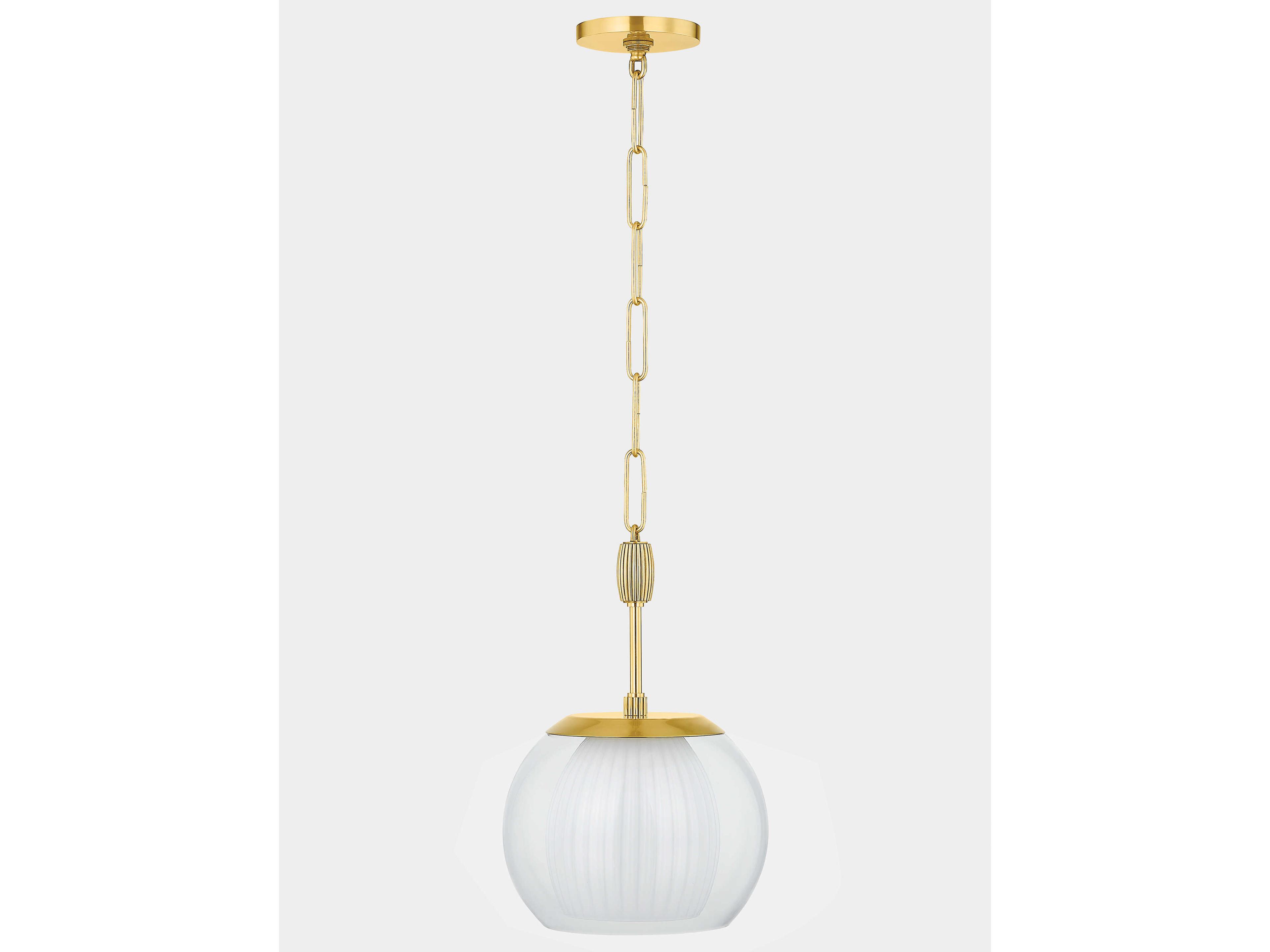 Hudson Valley Clementon 1-Light Aged Brass Mini Pendant