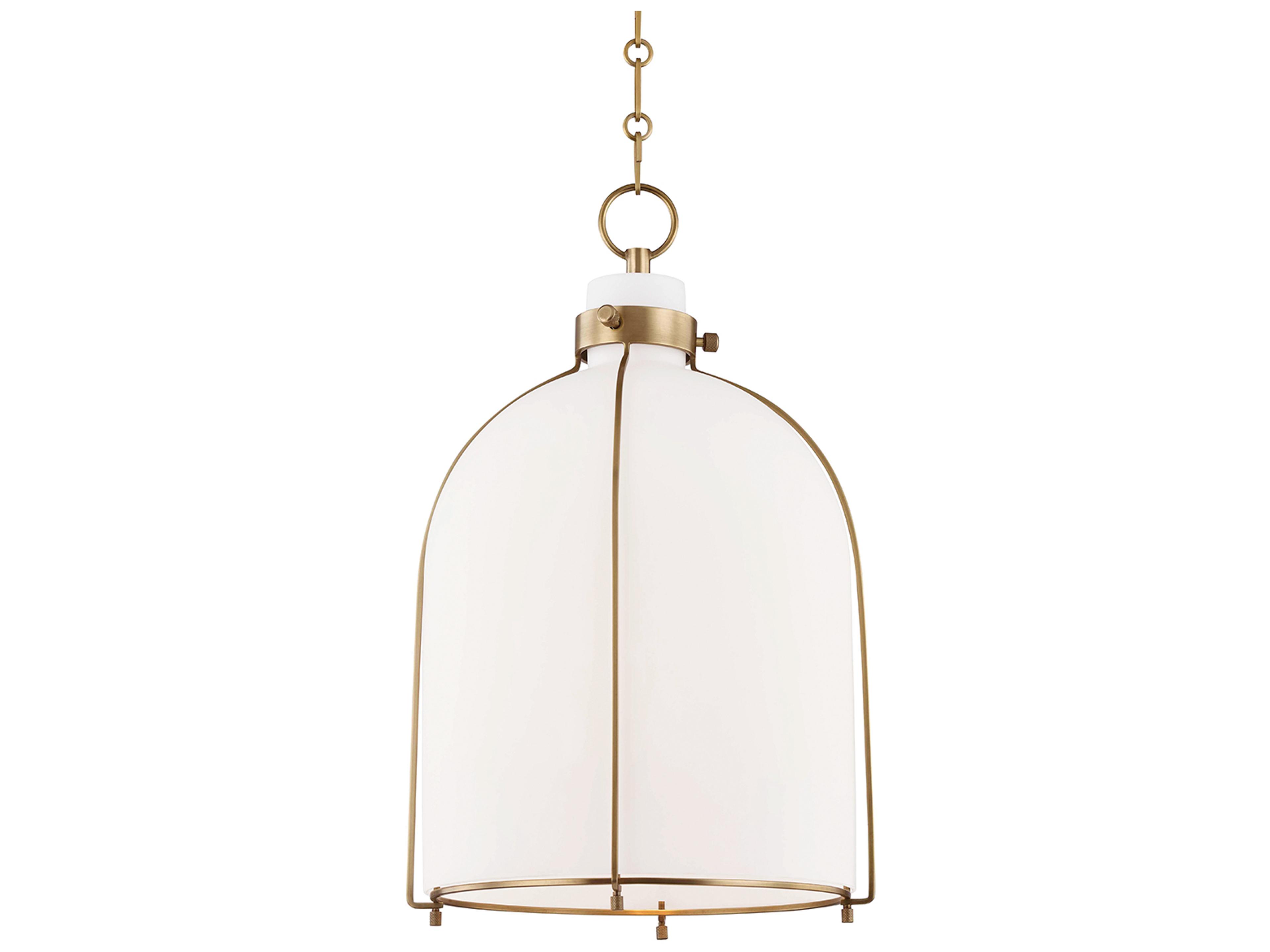 Hudson Valley Eldridge 1-Light Aged Brass Bell Pendant