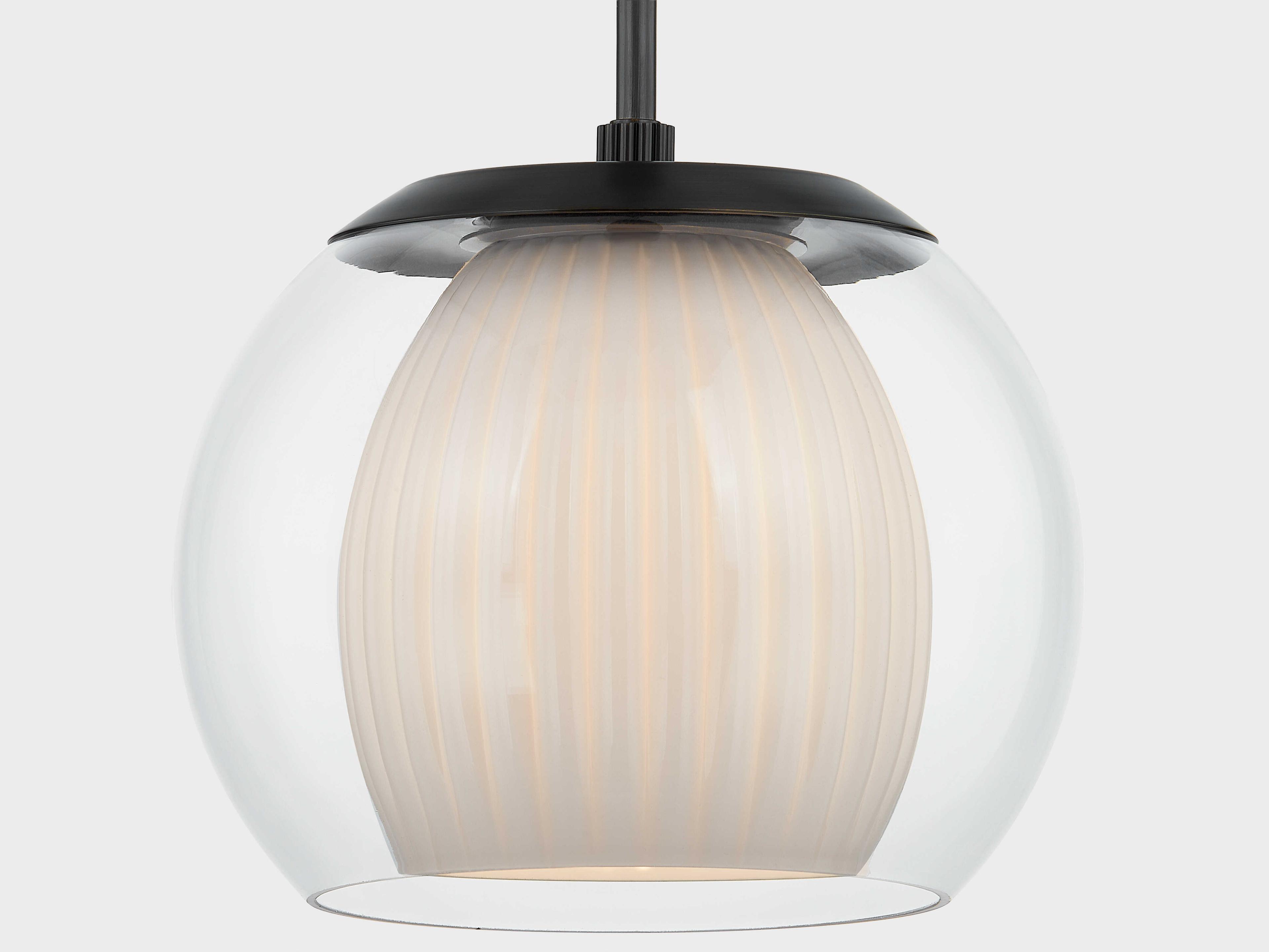 Hudson Valley Clementon 1-Light Distressed Bronze Black Dome Pendant