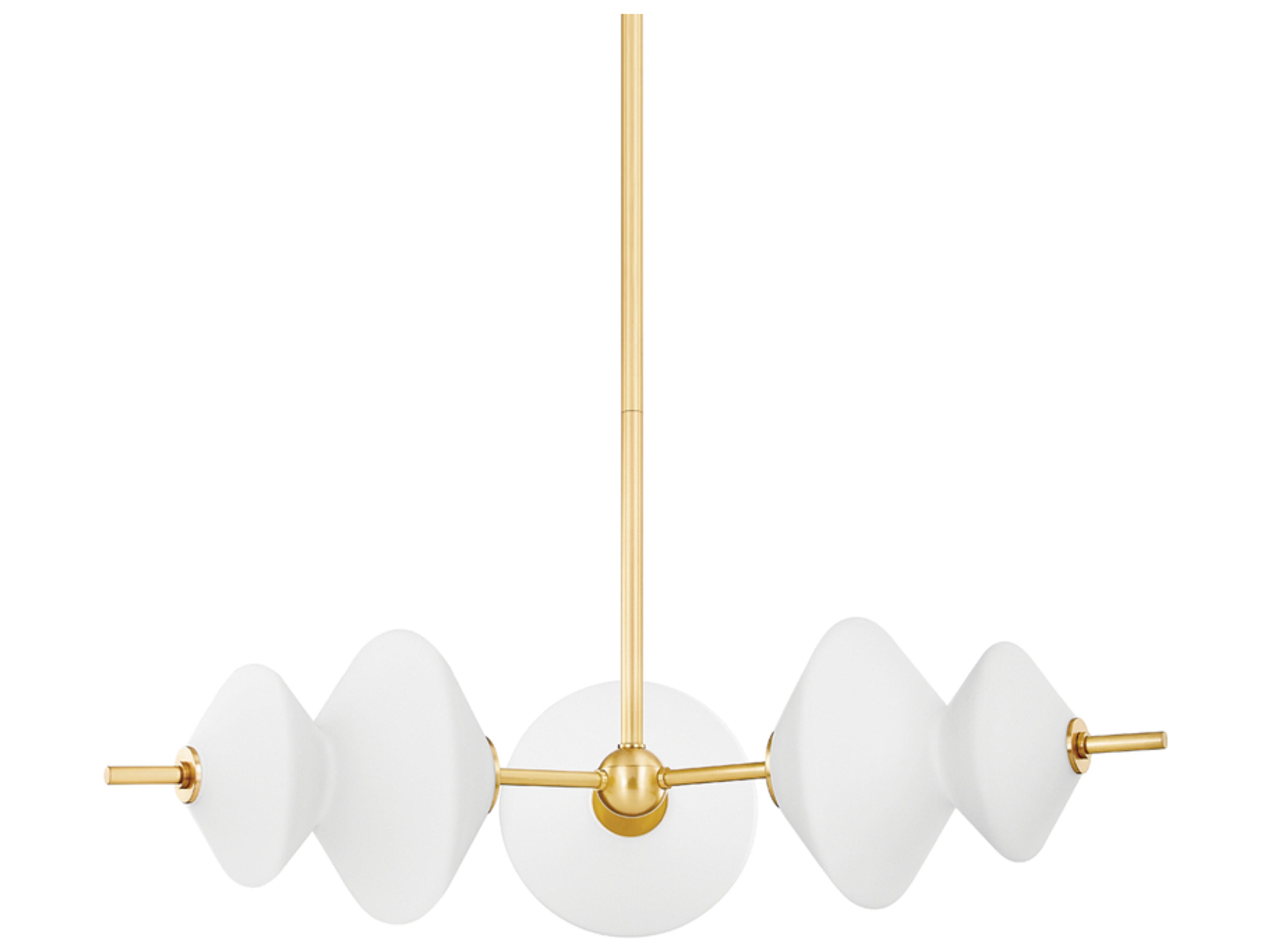 Barrow 3-Light Aged Brass Glass LED Geometric Chandelier
