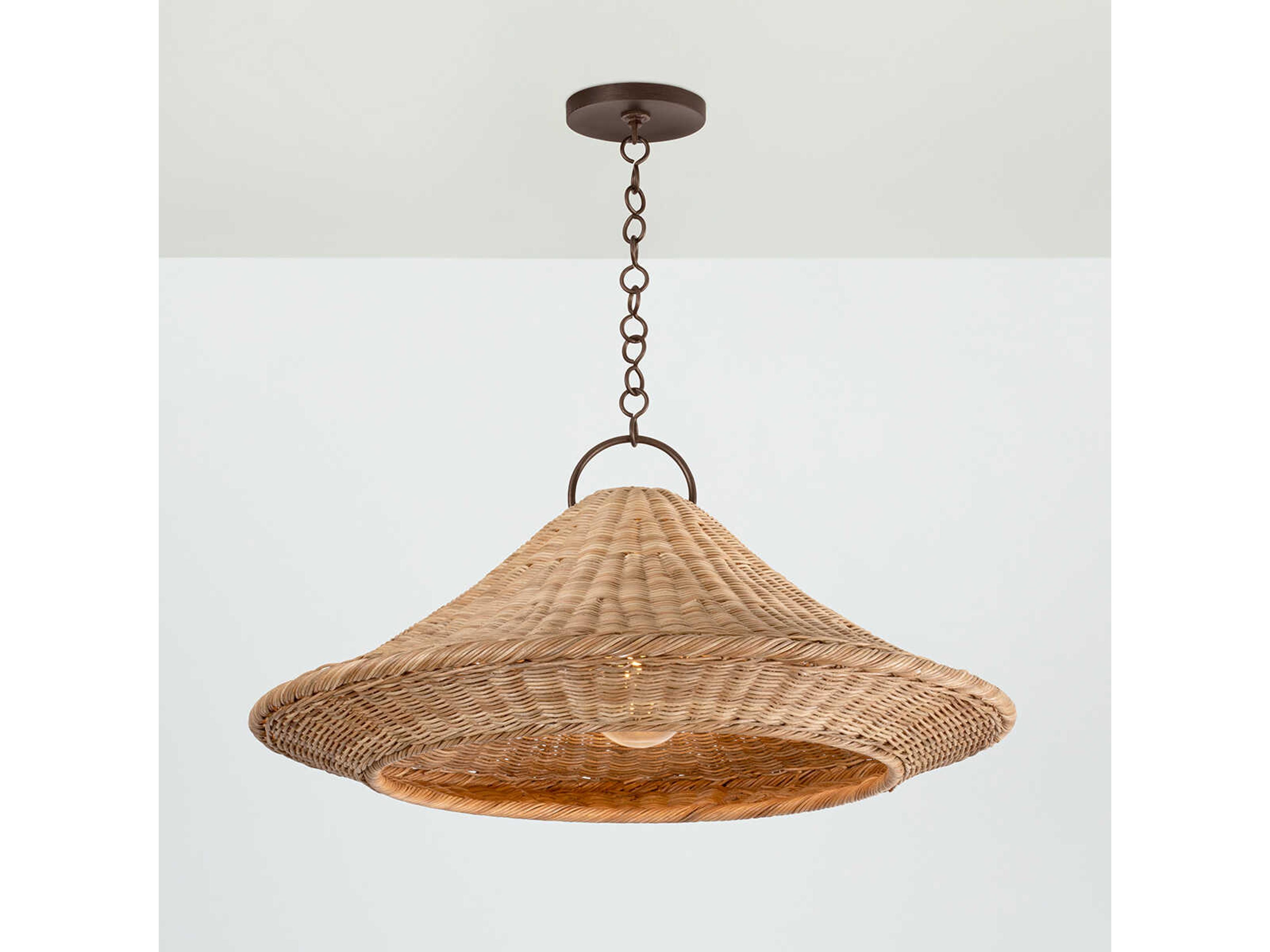 Hudson Valley Baychester 1-Light Bronze Leaf Brown Pendant
