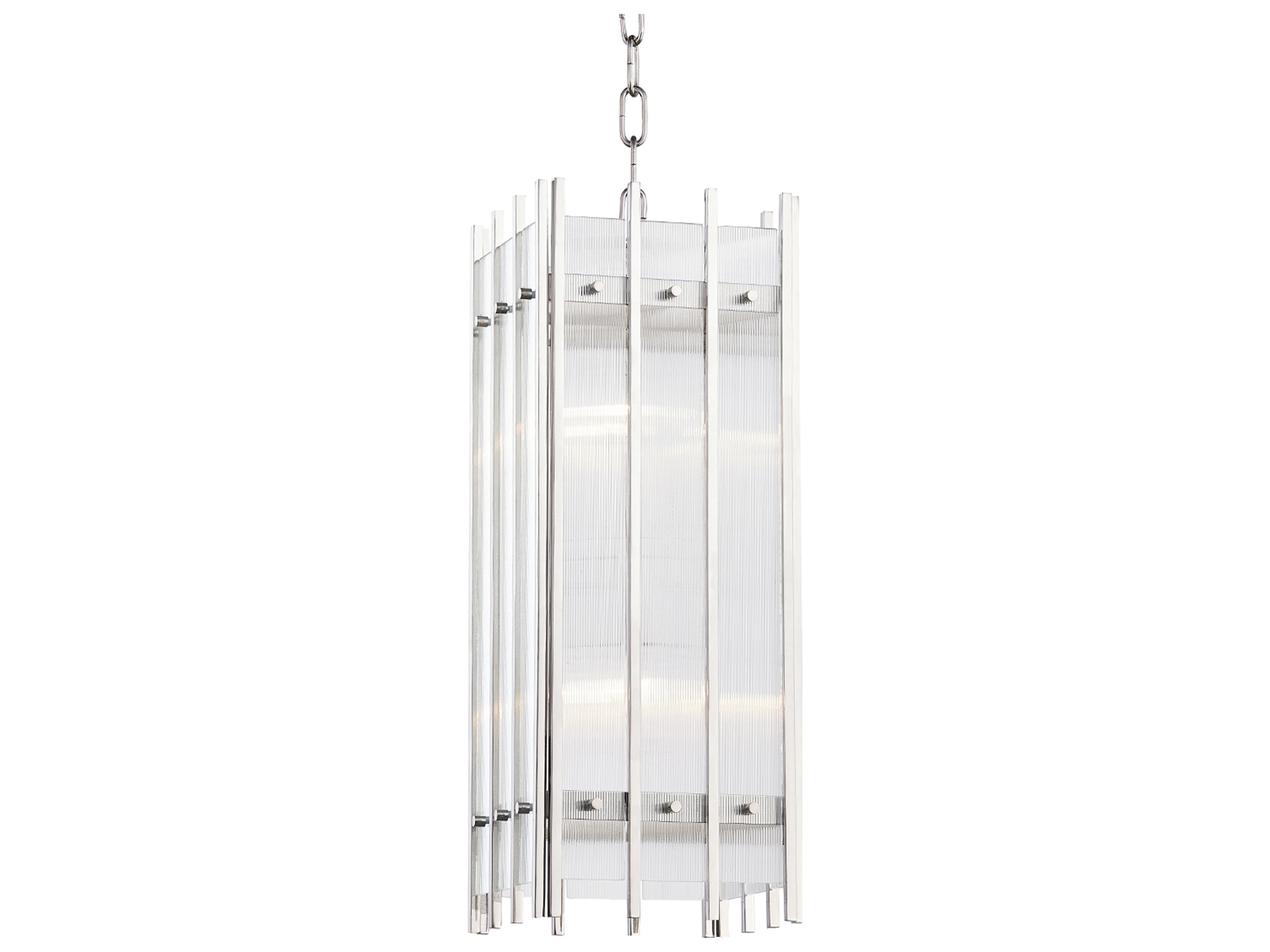 Wooster 4-Light Polished Nickel Glass Geometric Mini Pendant