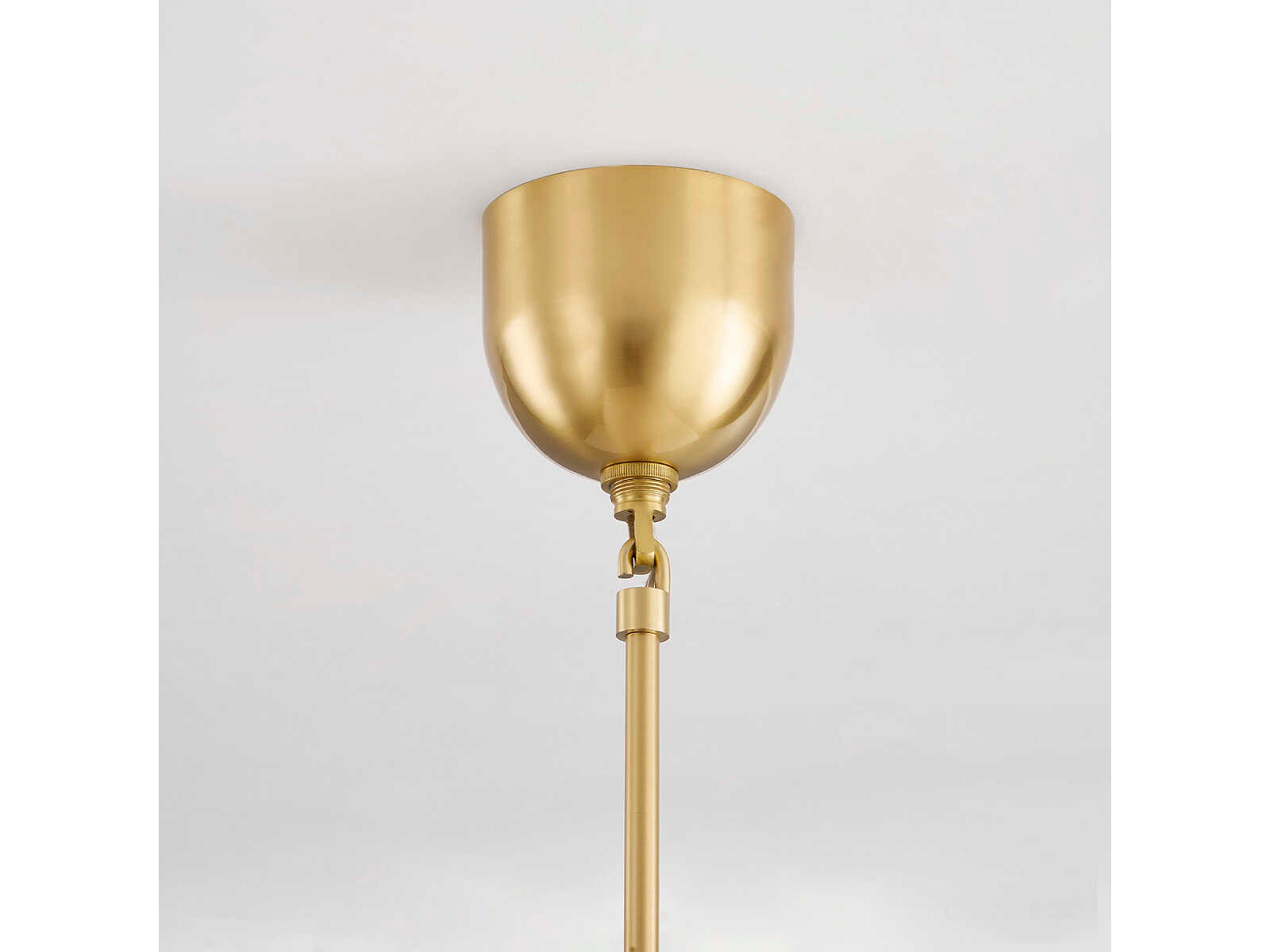 Hudson Valley Belleville 1-Light Aged Brass Glass Bell Mini Pendant