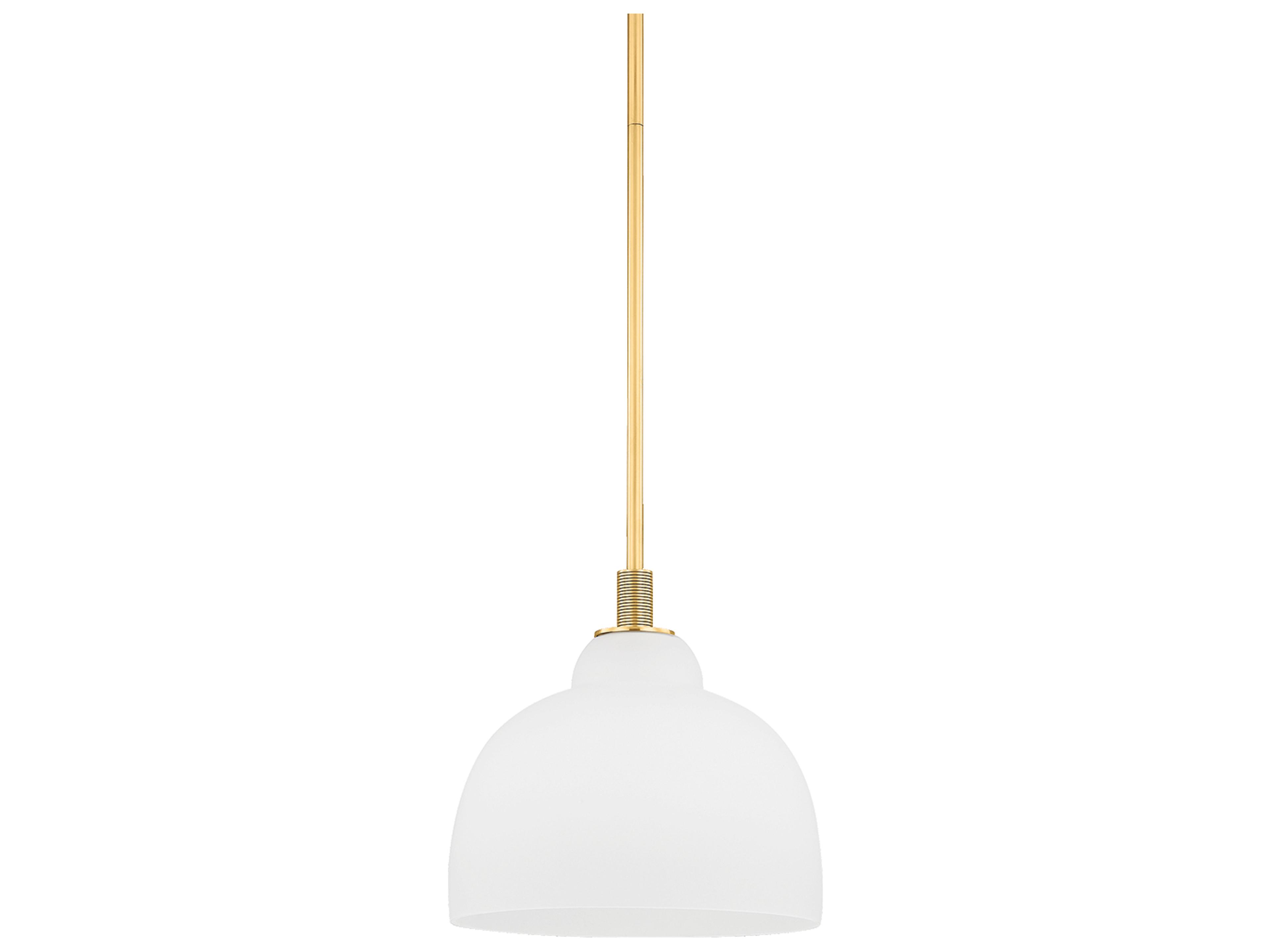 Oberon 1-Light Aged Brass Dome Pendant