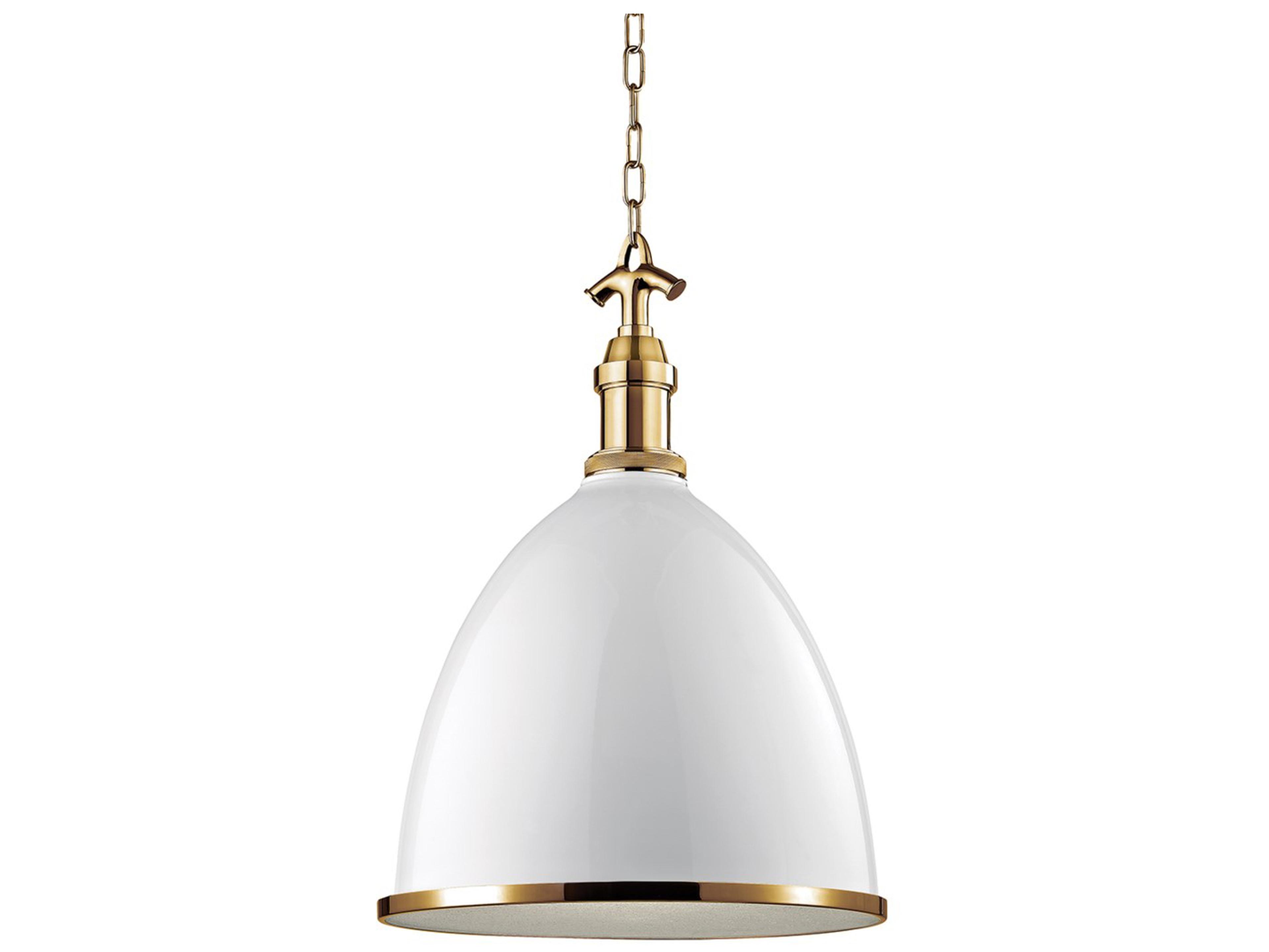 Viceroy 1-Light White Aged Brass Bell Pendant