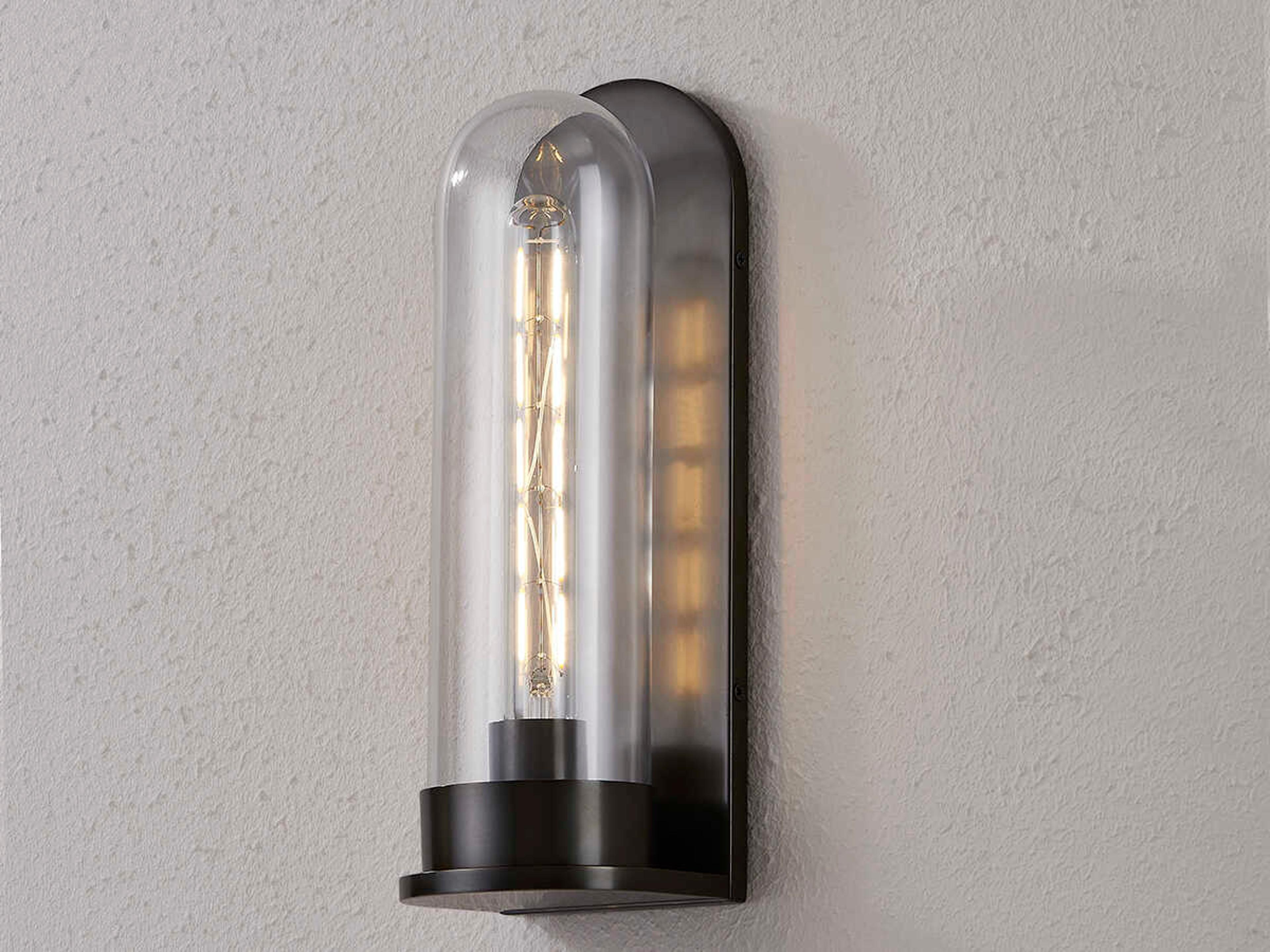 Hudson Valley Irwin 1-Light Distressed Bronze Glass Wall Sconce