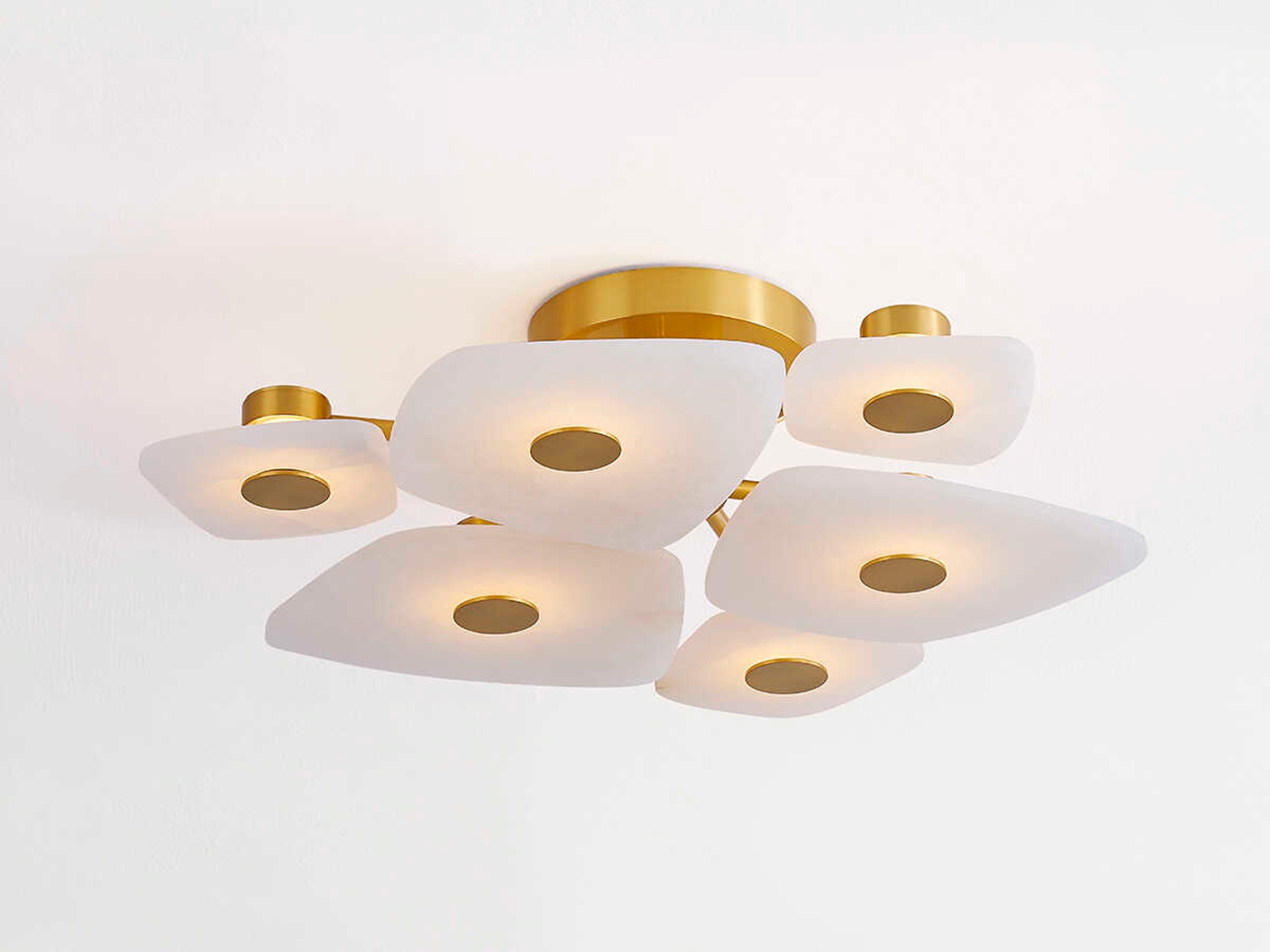 Hudson Valley Holmdel 6-Light Aged Brass Semi Flush Mount