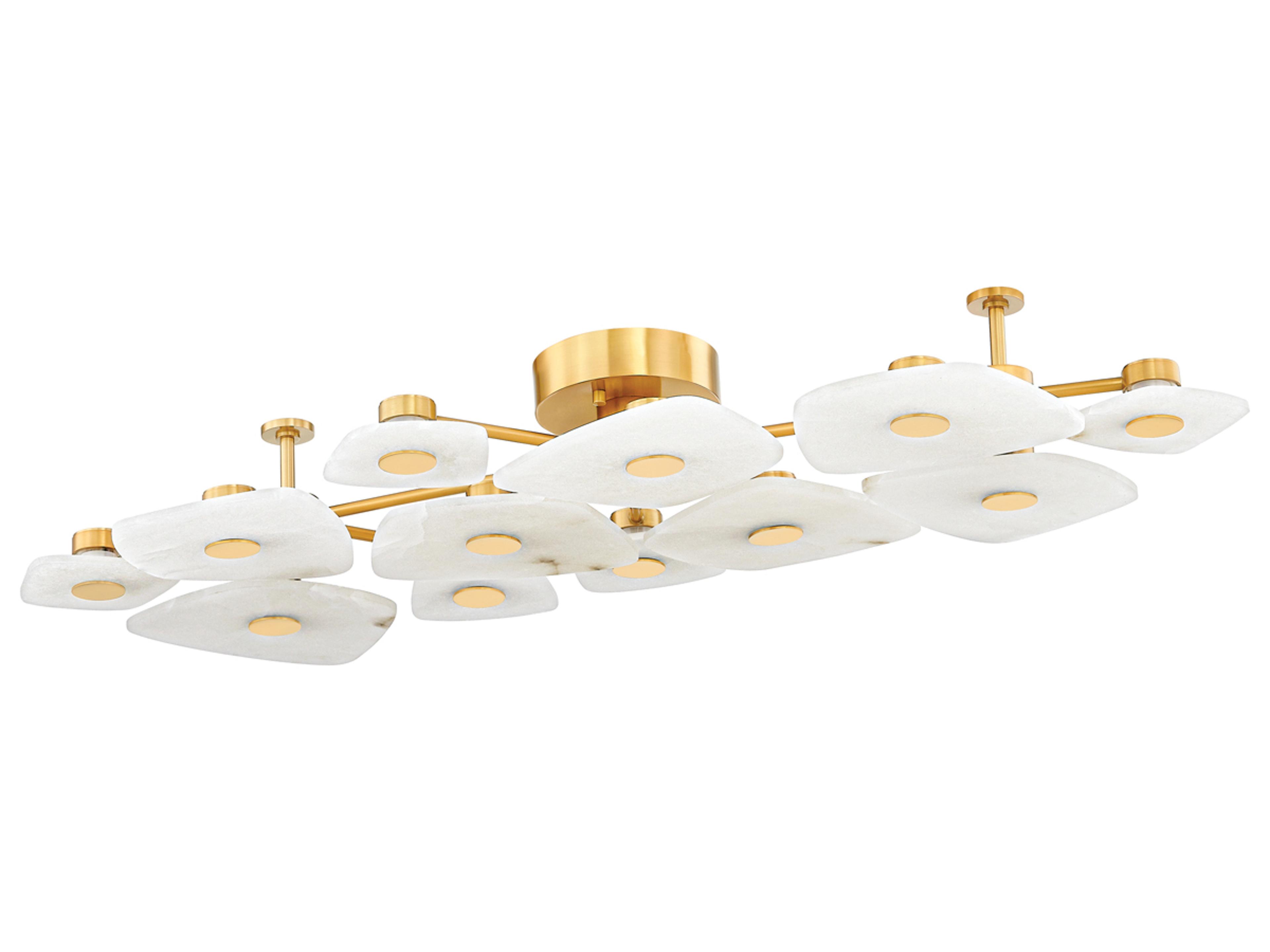 Holmdel 12-Light Aged Brass Semi Flush Mount
